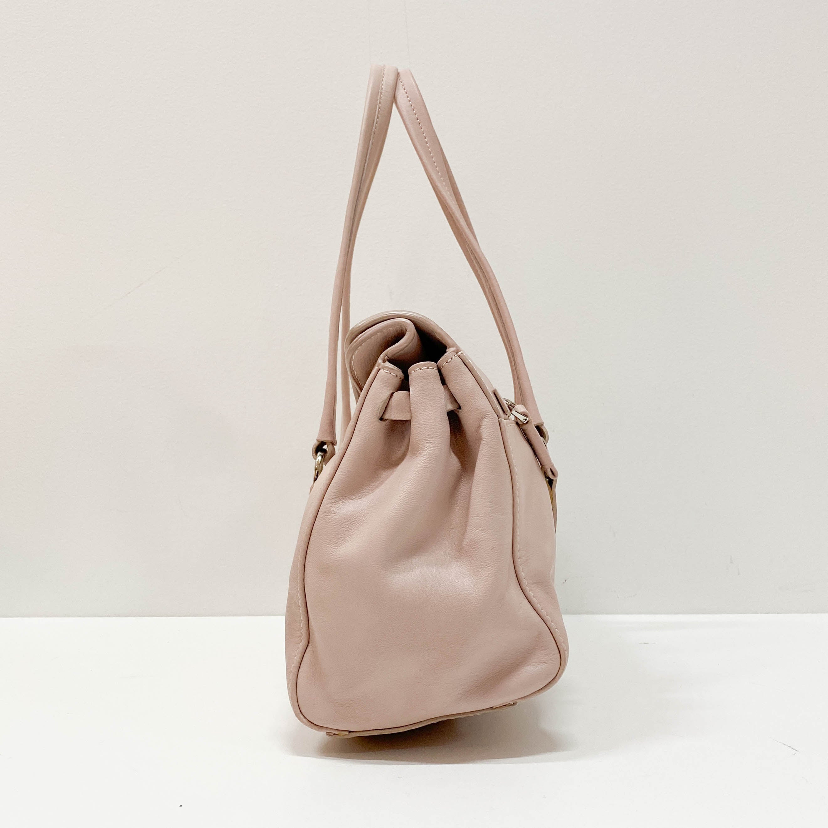 Vintage Pink Leather Two Way Bag