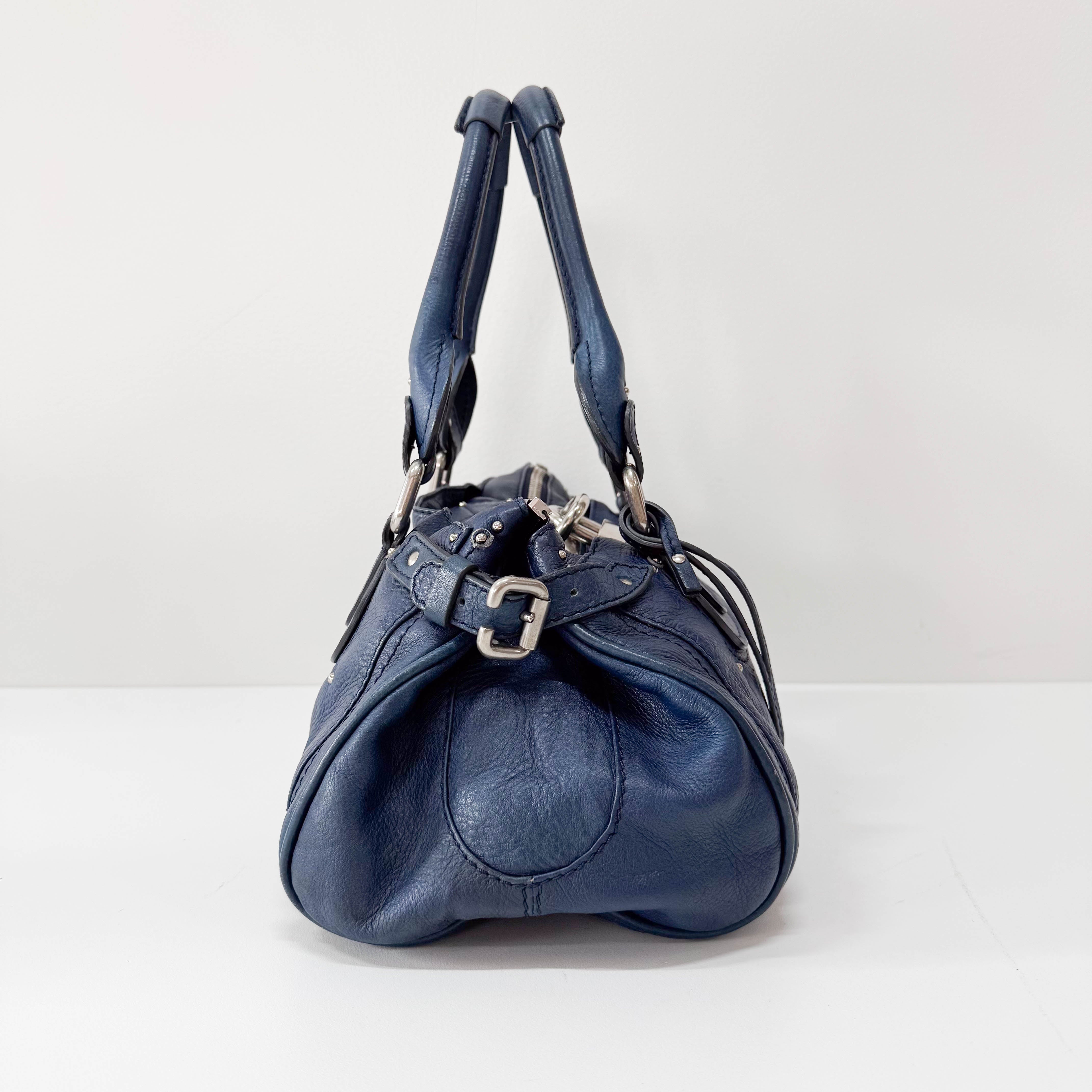 Paddington Blue Leather Shoulder Bag