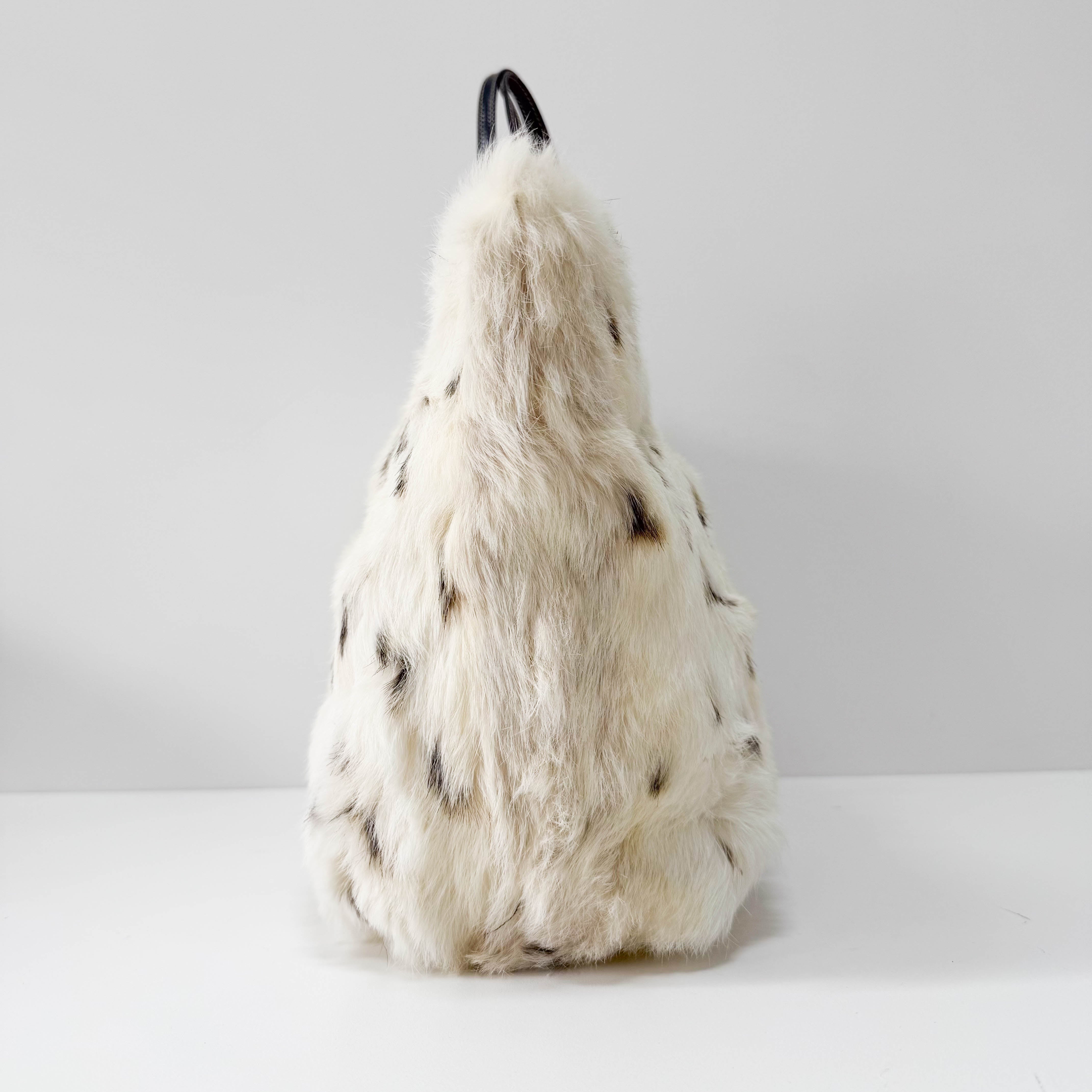 White Fur Tote Bag