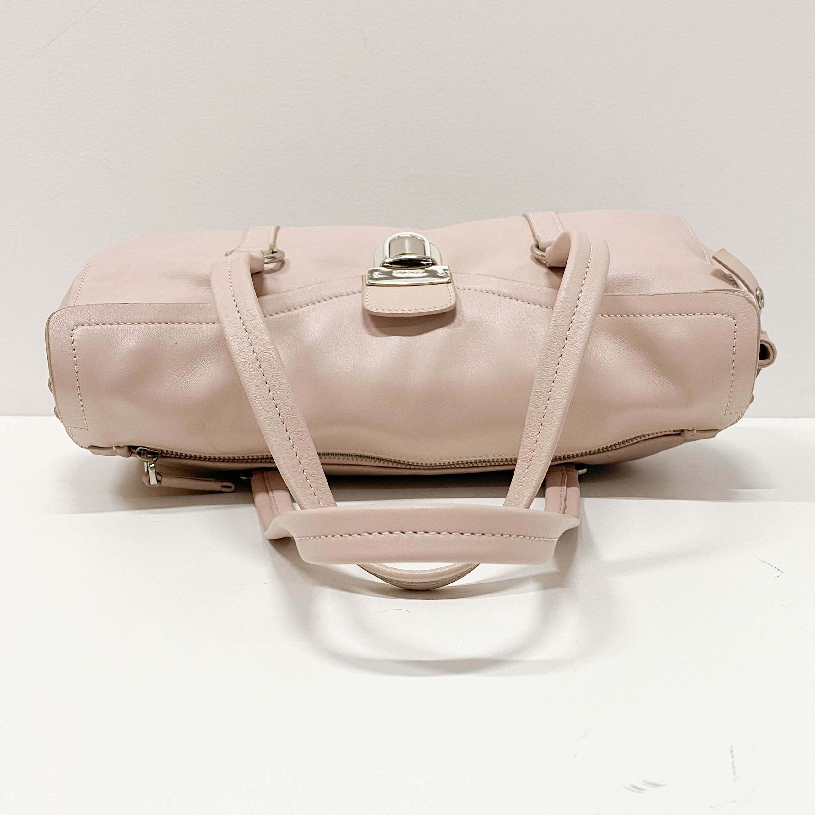 Vintage Pink Leather Two Way Bag