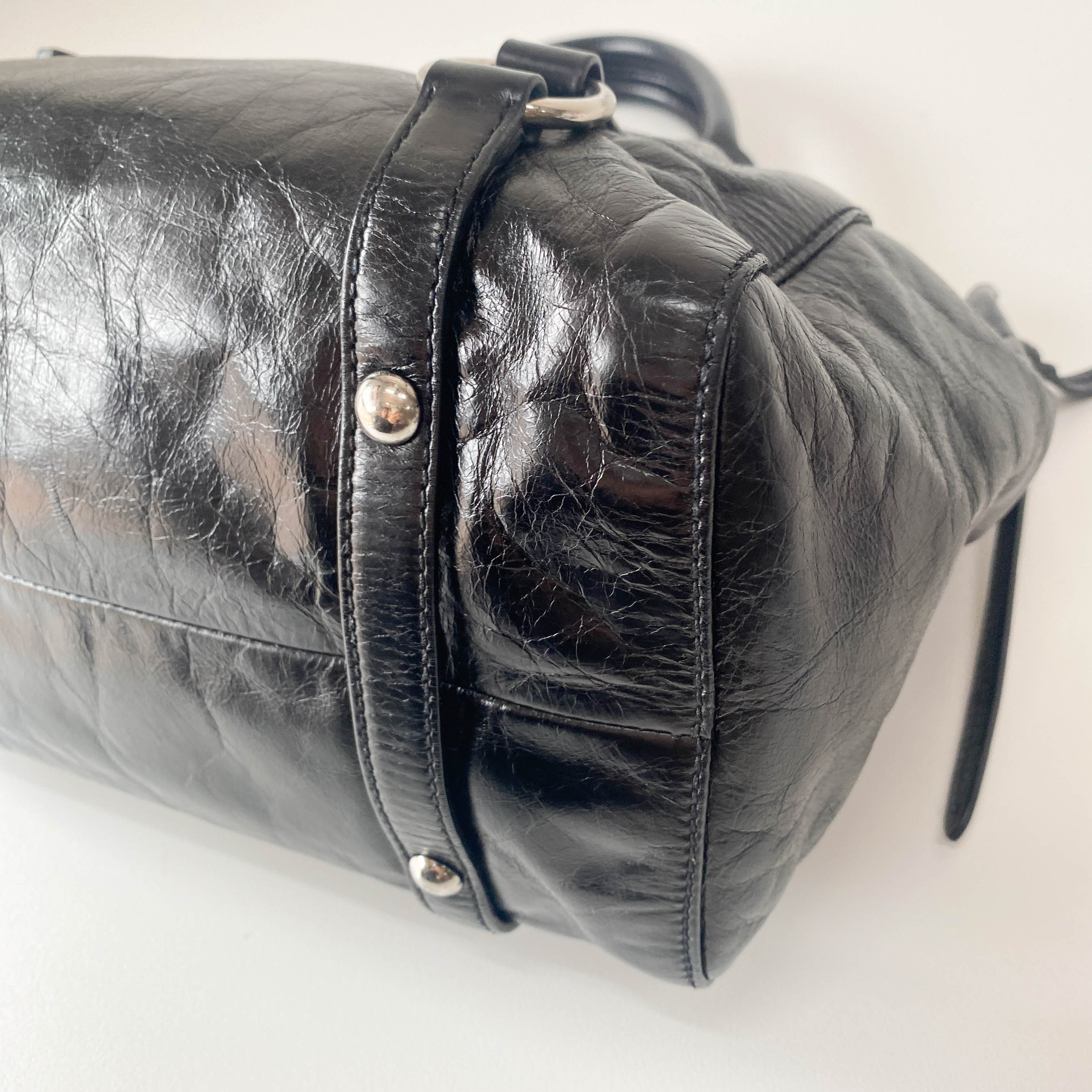 Vitello Black Leather Bag