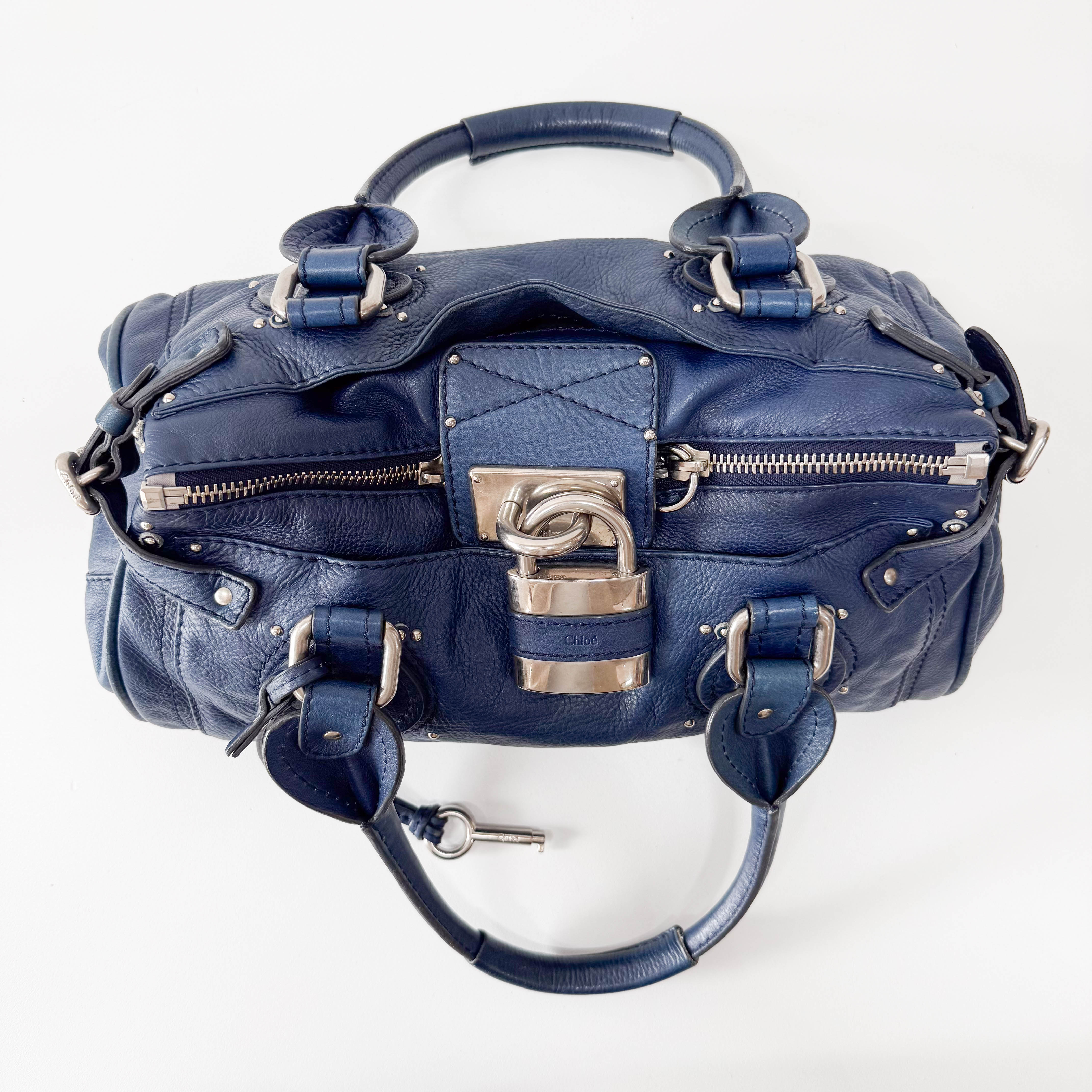 Paddington Blue Leather Shoulder Bag
