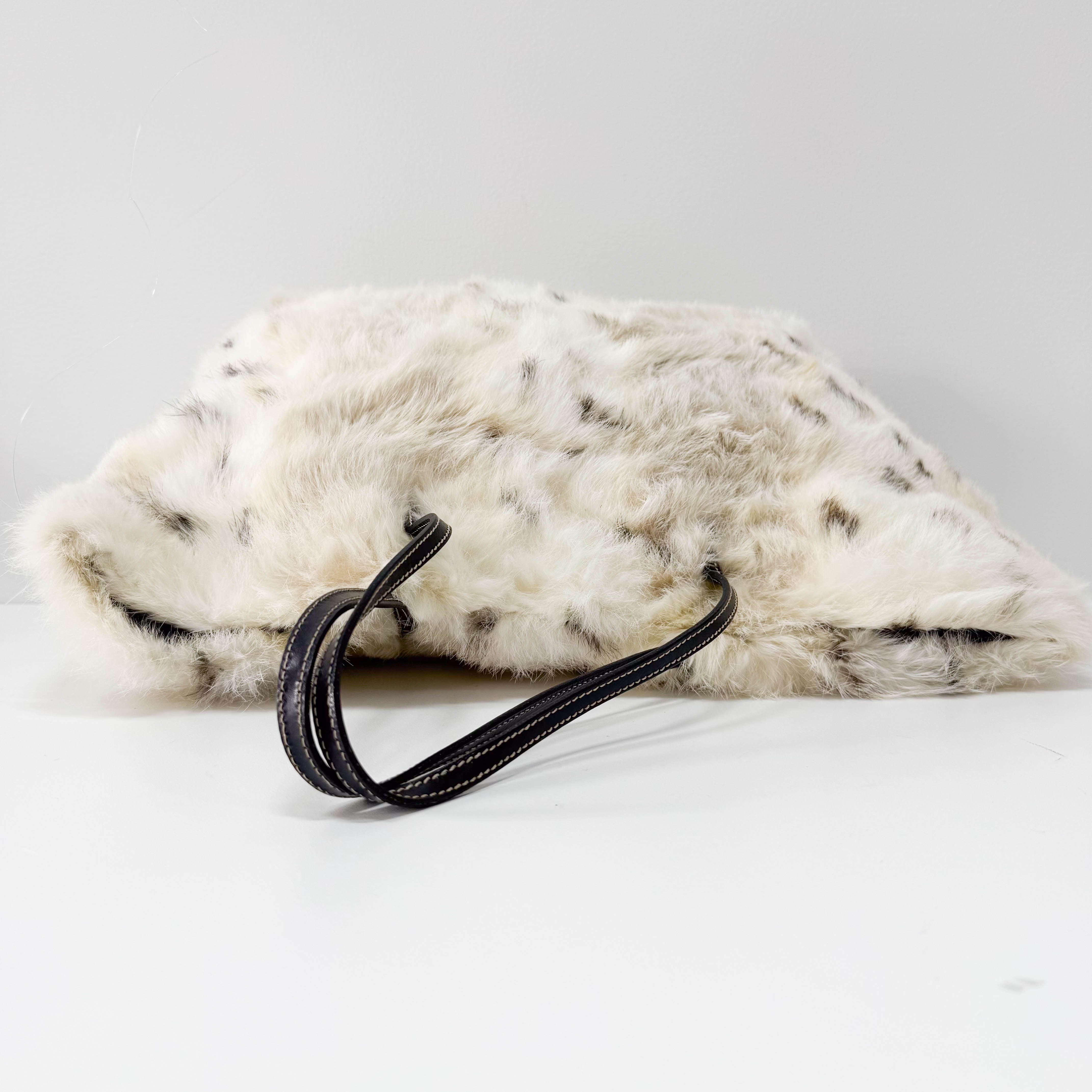 White Fur Tote Bag