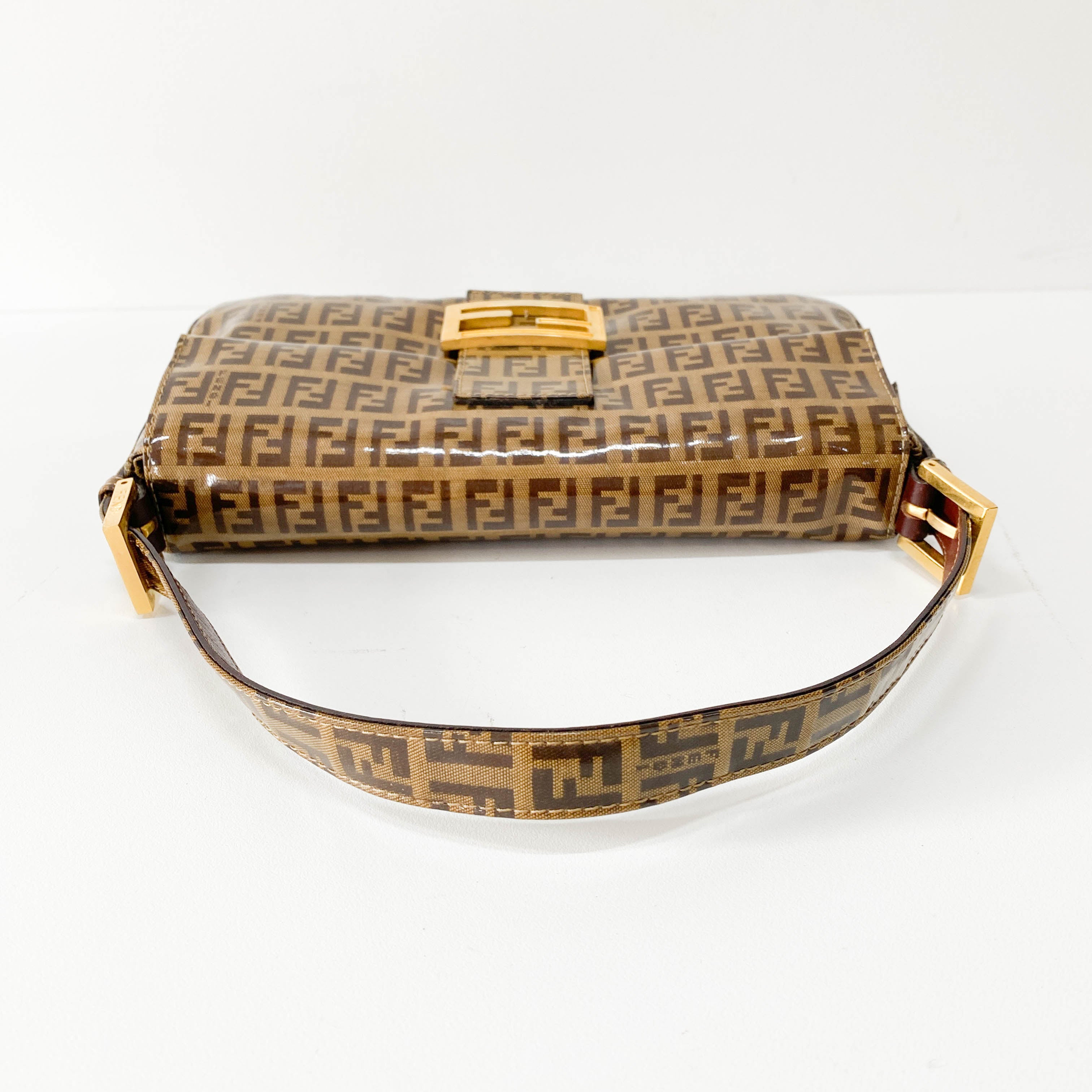 Zucchino Baguette Yellow Plastic Coated Shoulder Bag