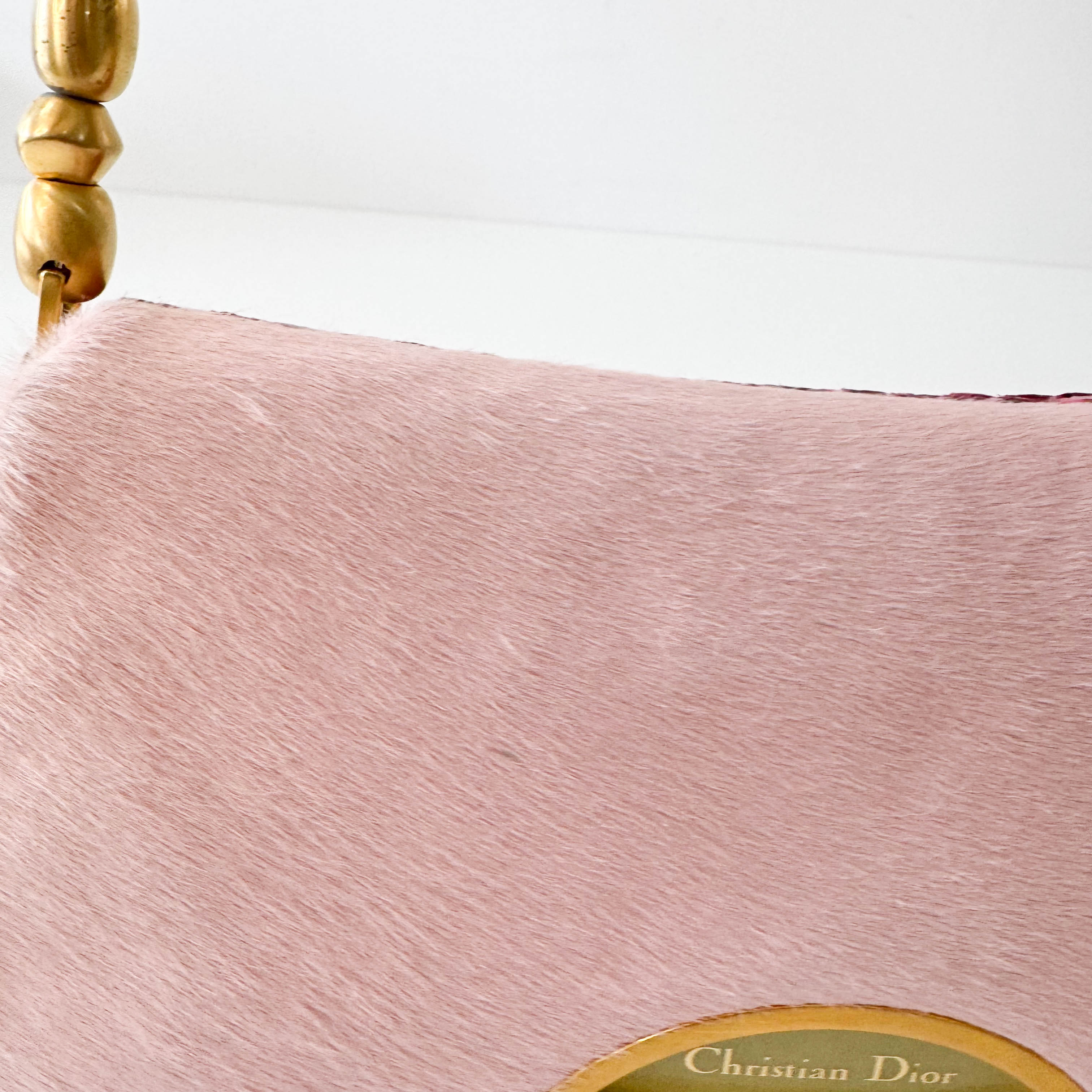Malice Pearl Pink Pony Hair & Leather Shoulder Bag