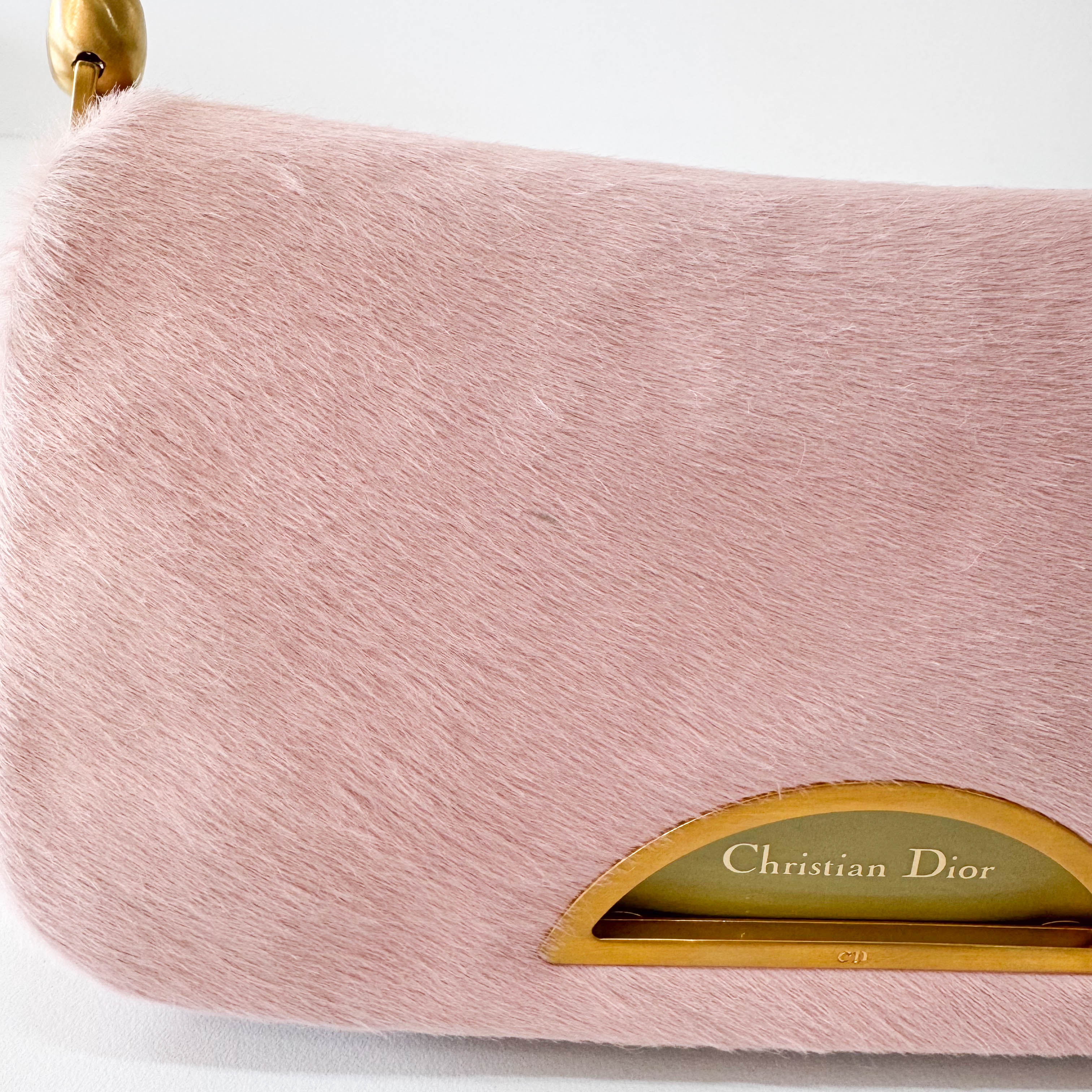Malice Pearl Pink Pony Hair & Leather Shoulder Bag
