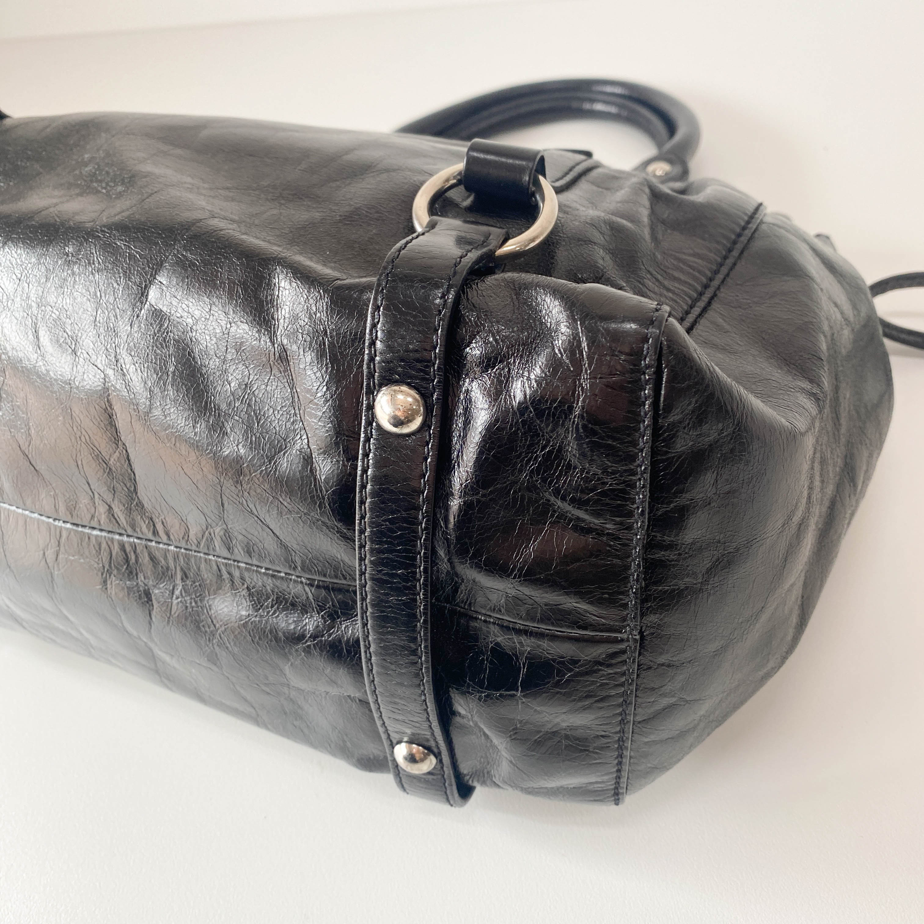 Vitello Black Leather Bag