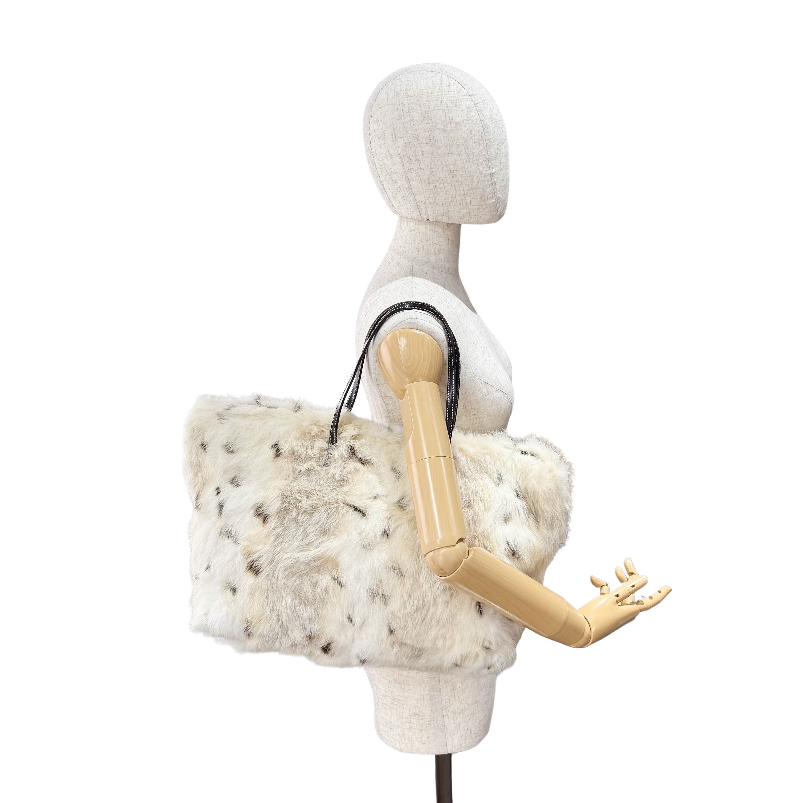 White Fur Tote Bag