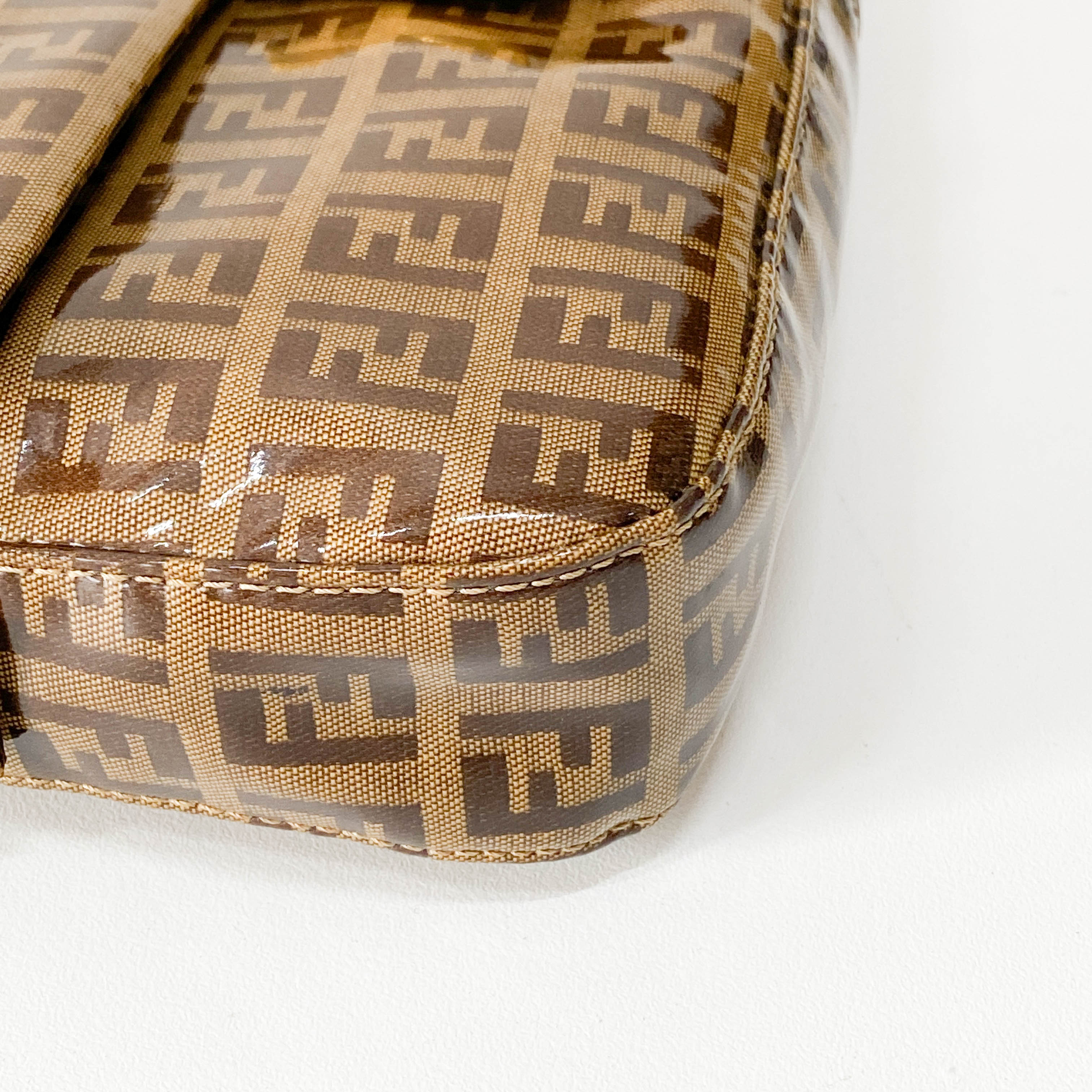 Zucchino Baguette Yellow Plastic Coated Shoulder Bag