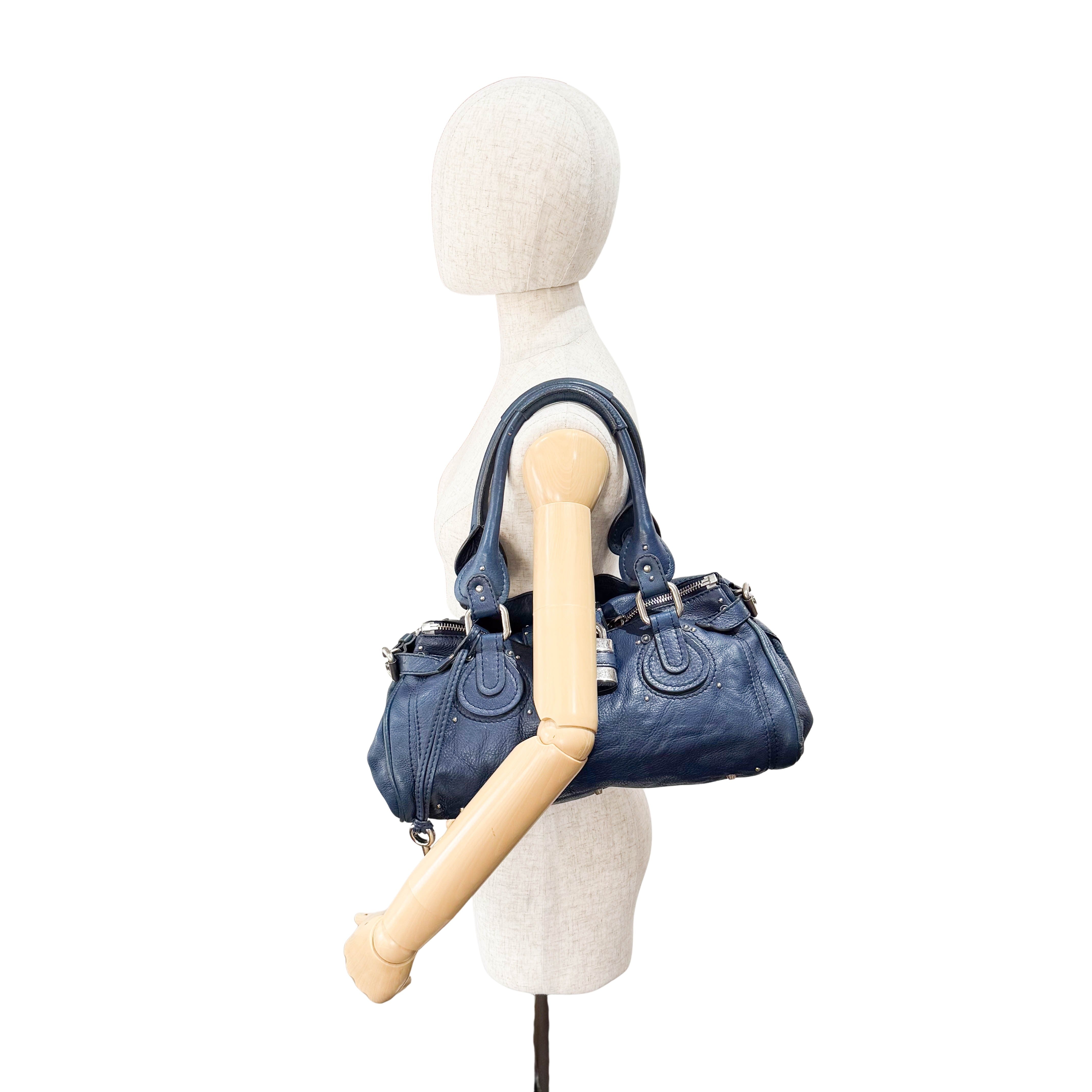 Paddington Blue Leather Shoulder Bag