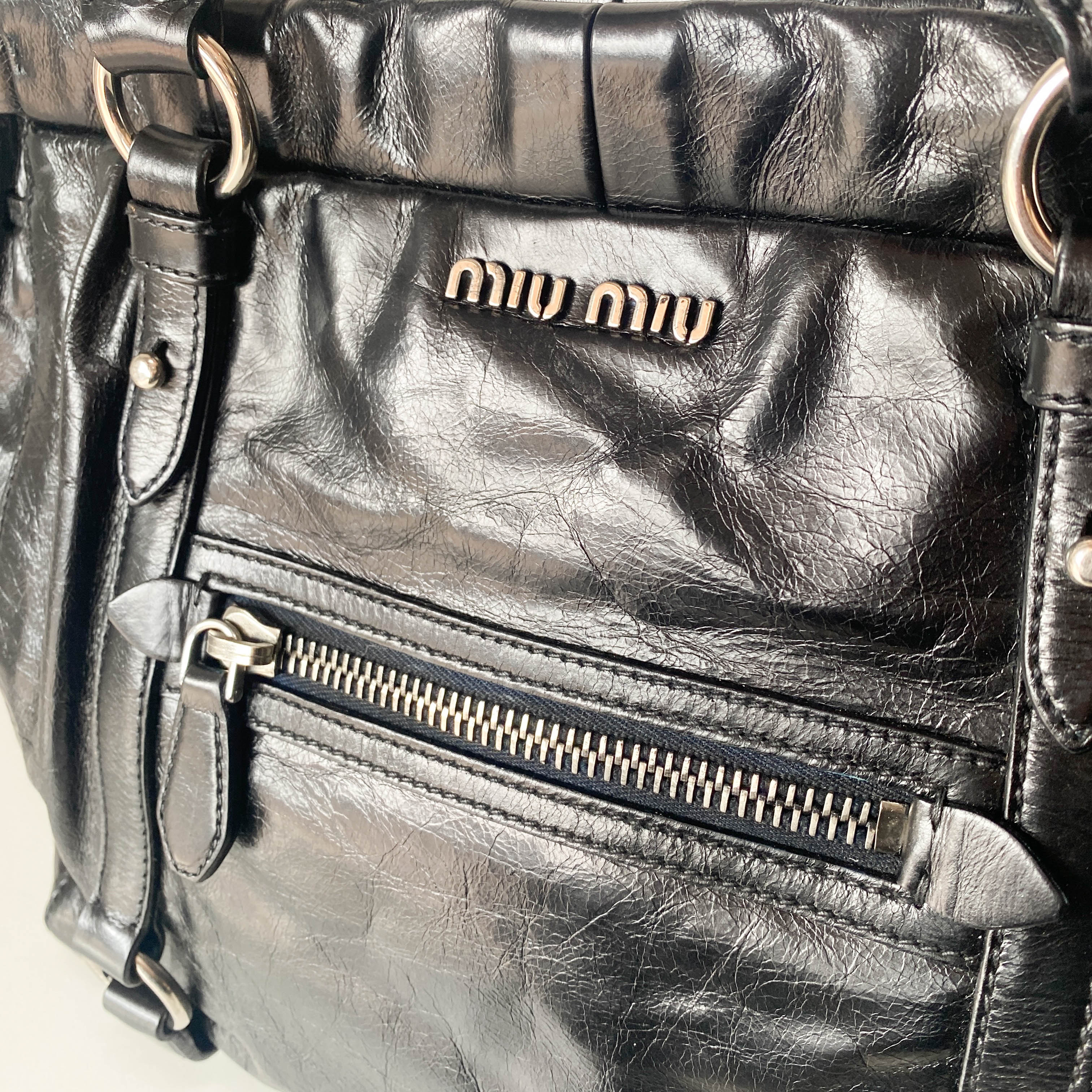 Vitello Black Leather Bag