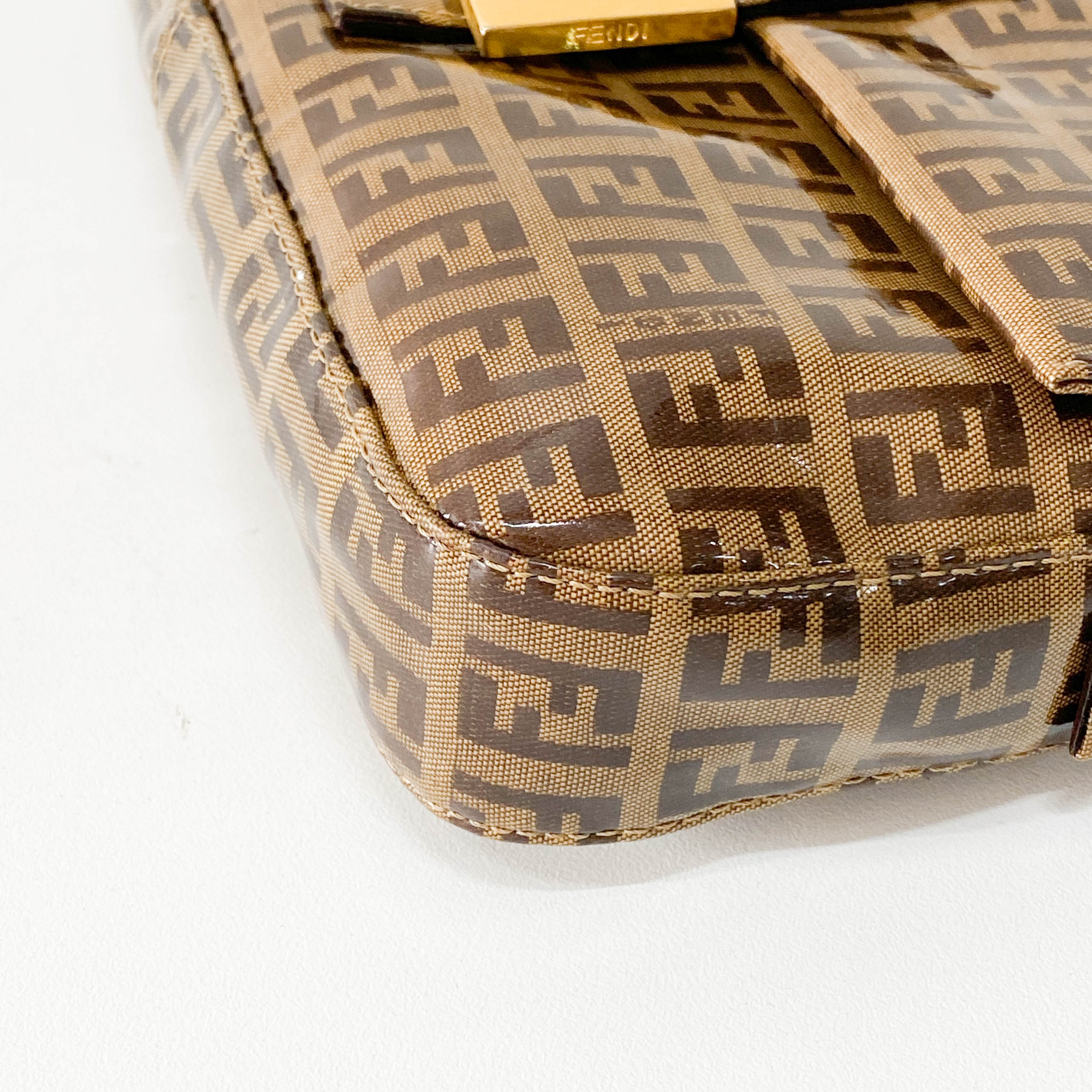 Zucchino Baguette Yellow Plastic Coated Shoulder Bag