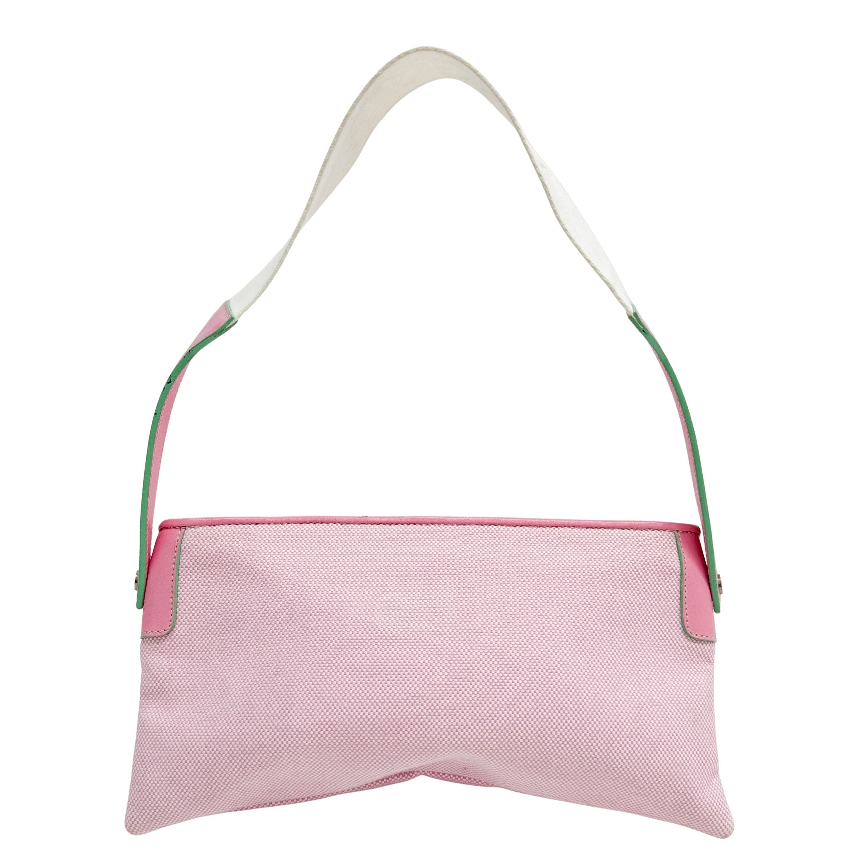 Anagram Pochette Pink Cotton Shoulder Bag