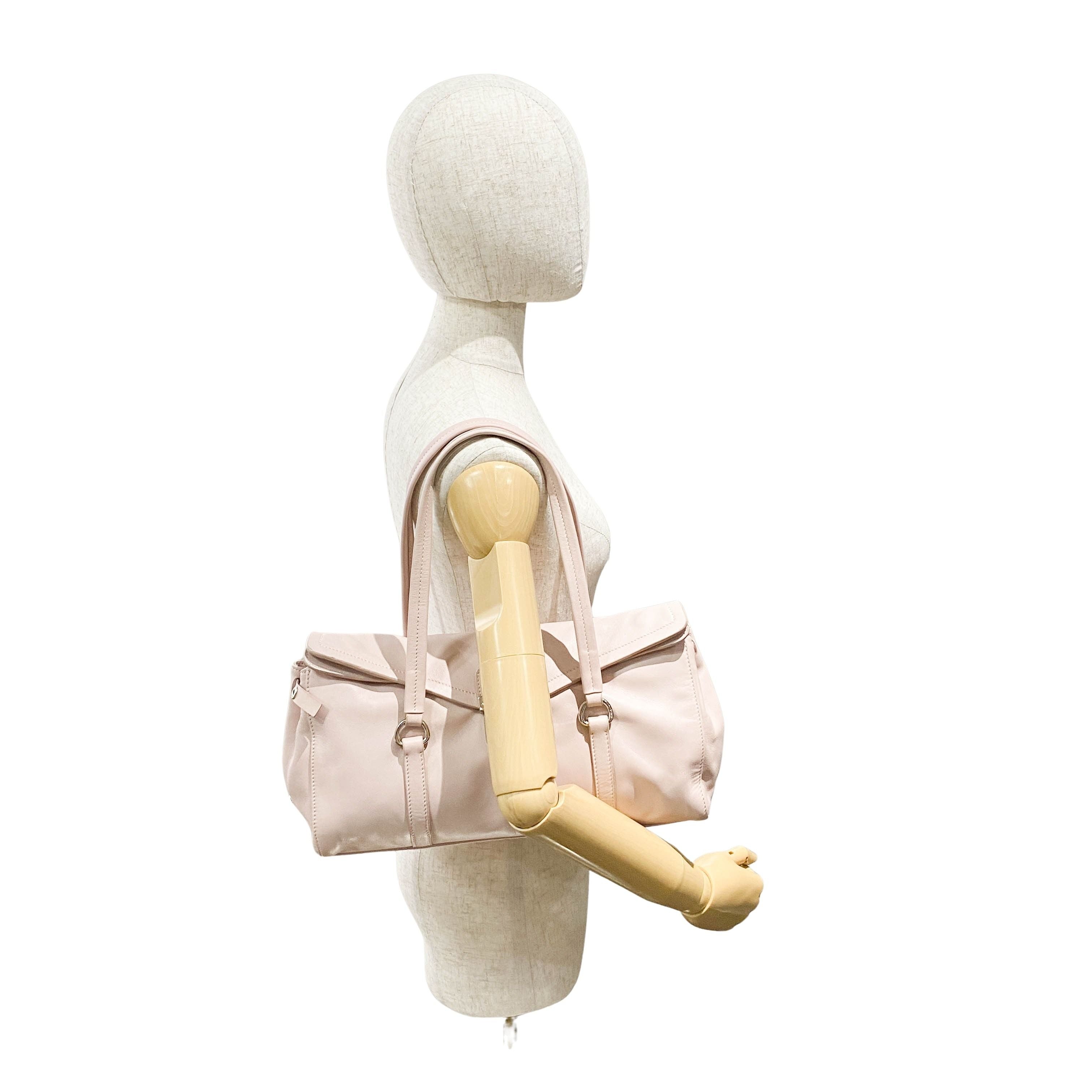 Vintage Pink Leather Two Way Bag