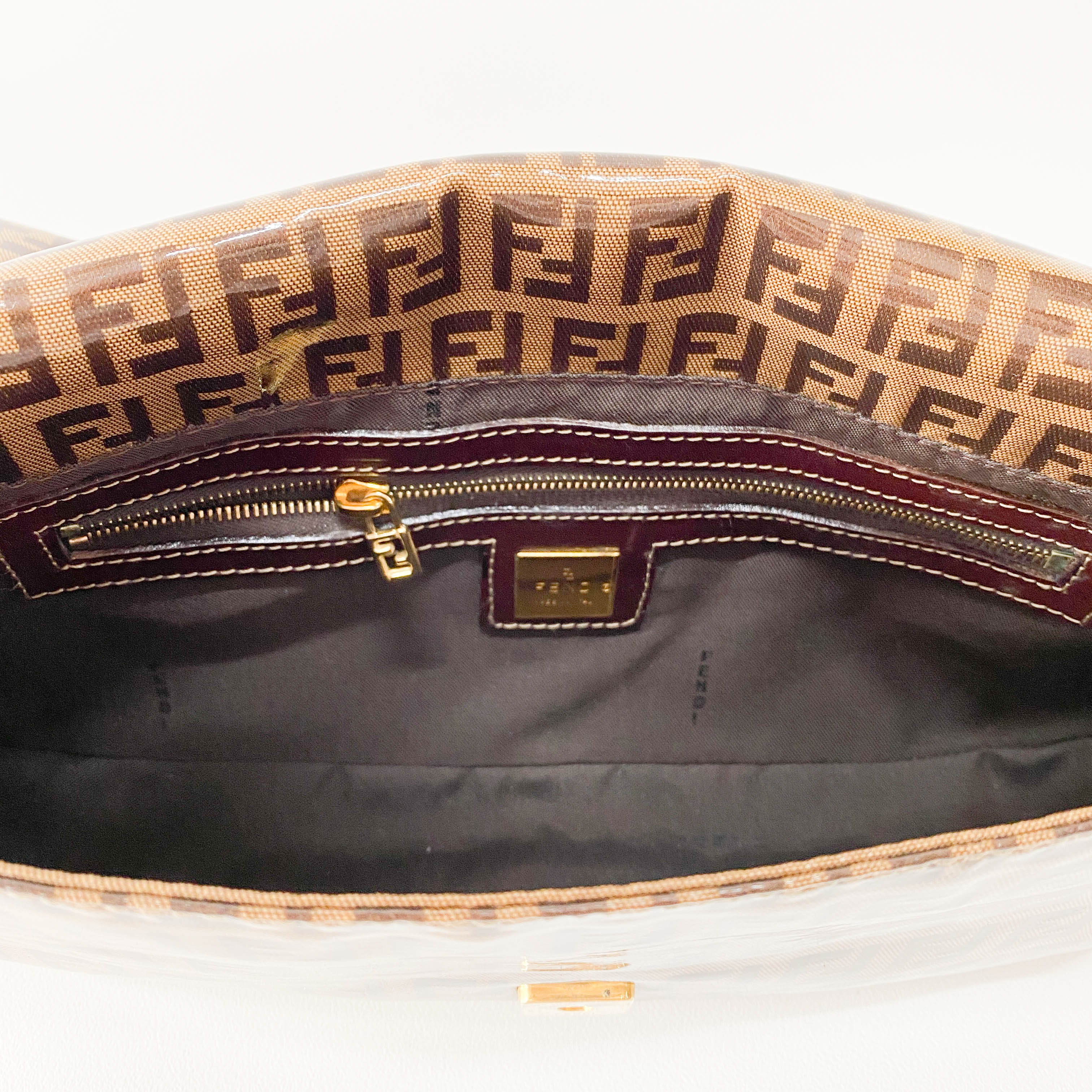 Zucchino Baguette Yellow Plastic Coated Shoulder Bag