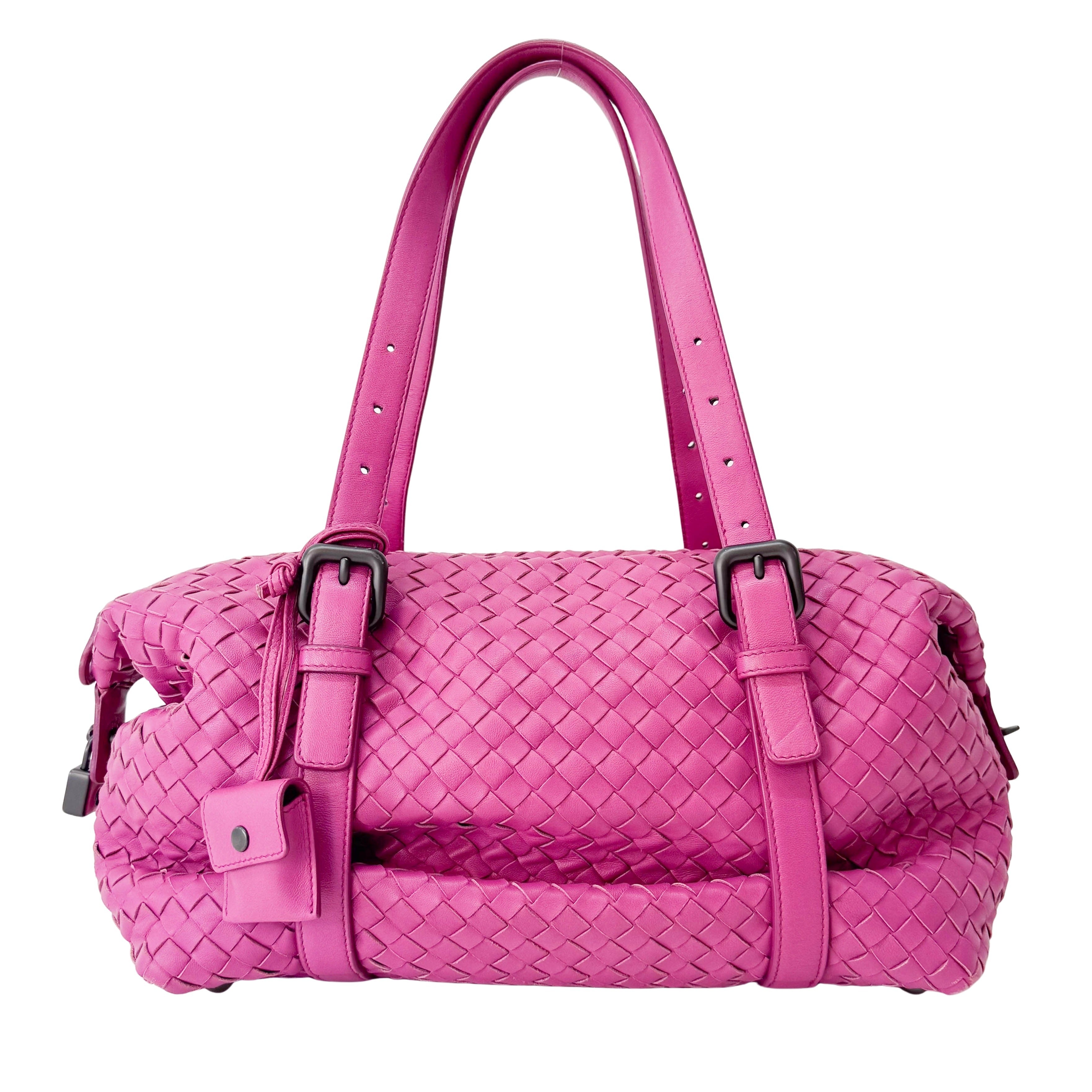 Intrecciato Fucsia Leather Bag