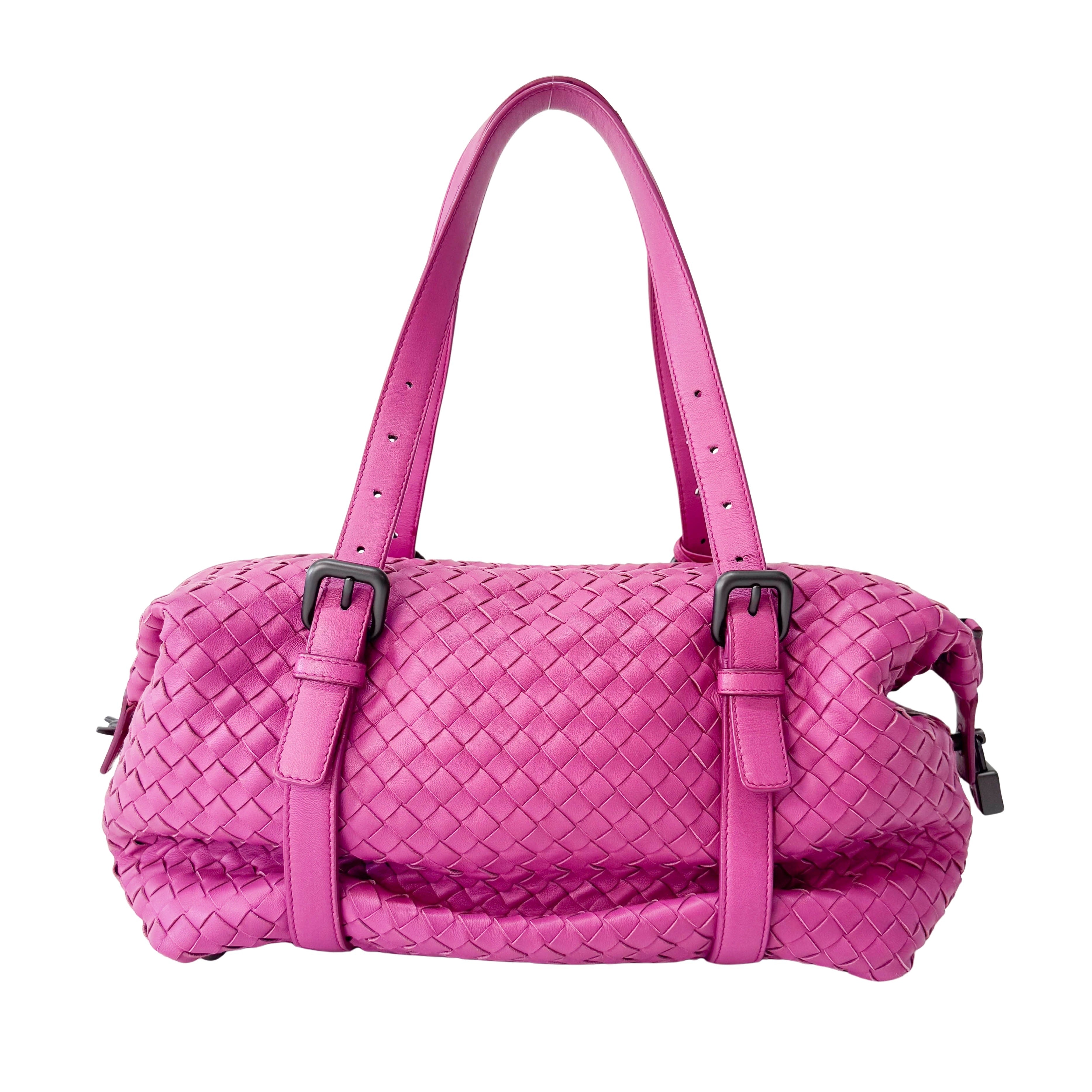 Intrecciato Fucsia Leather Bag