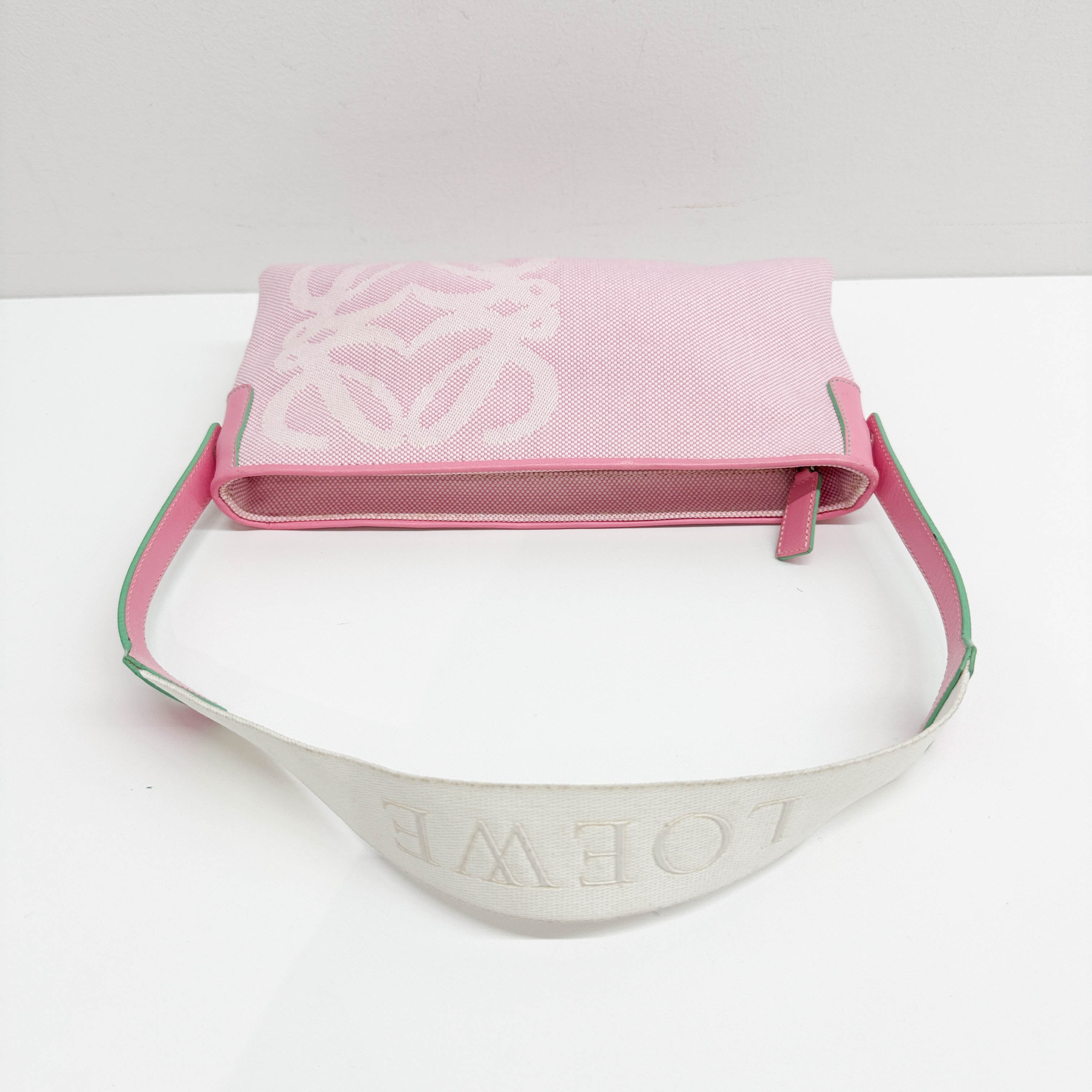 Anagram Pochette Pink Cotton Shoulder Bag