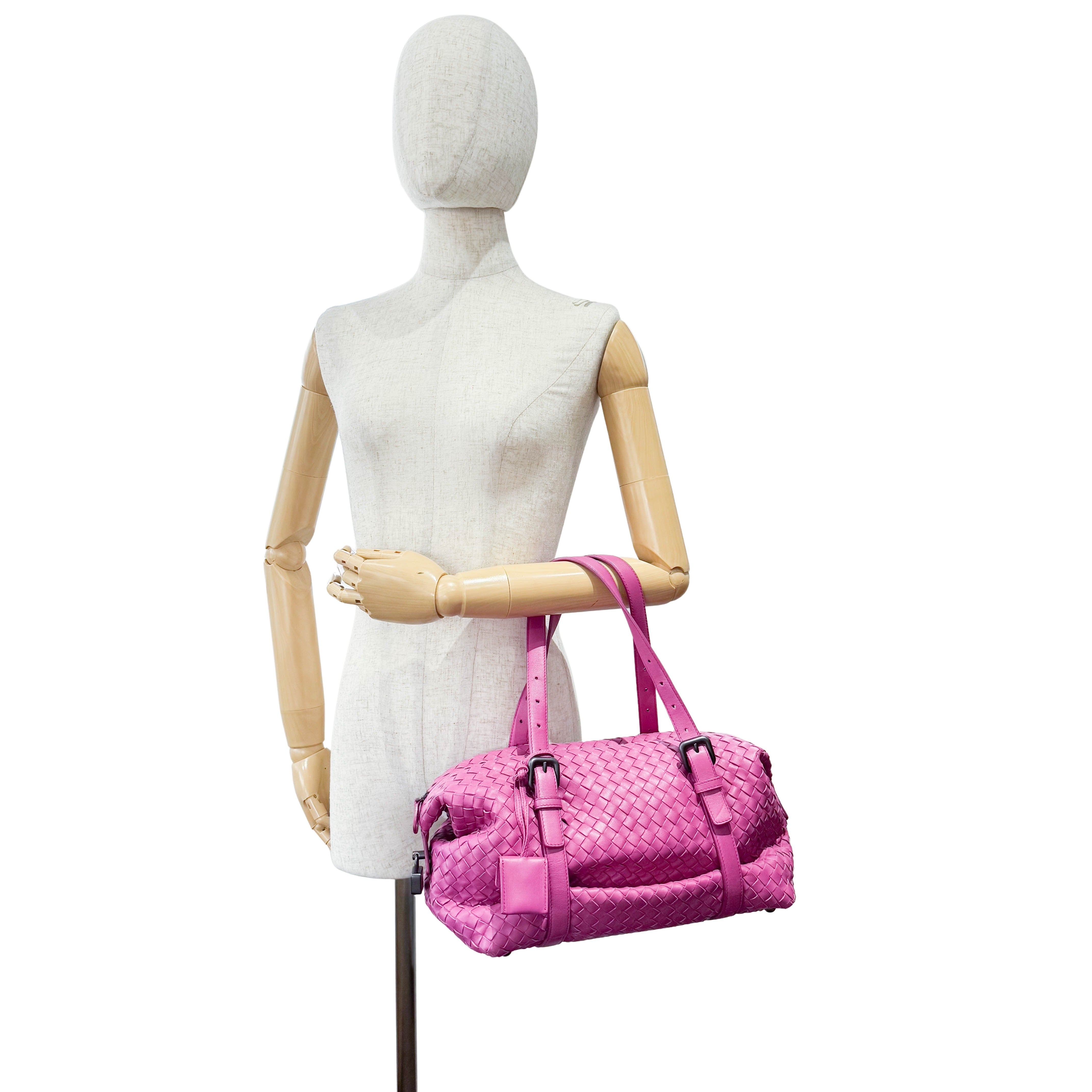 Intrecciato Fucsia Leather Bag