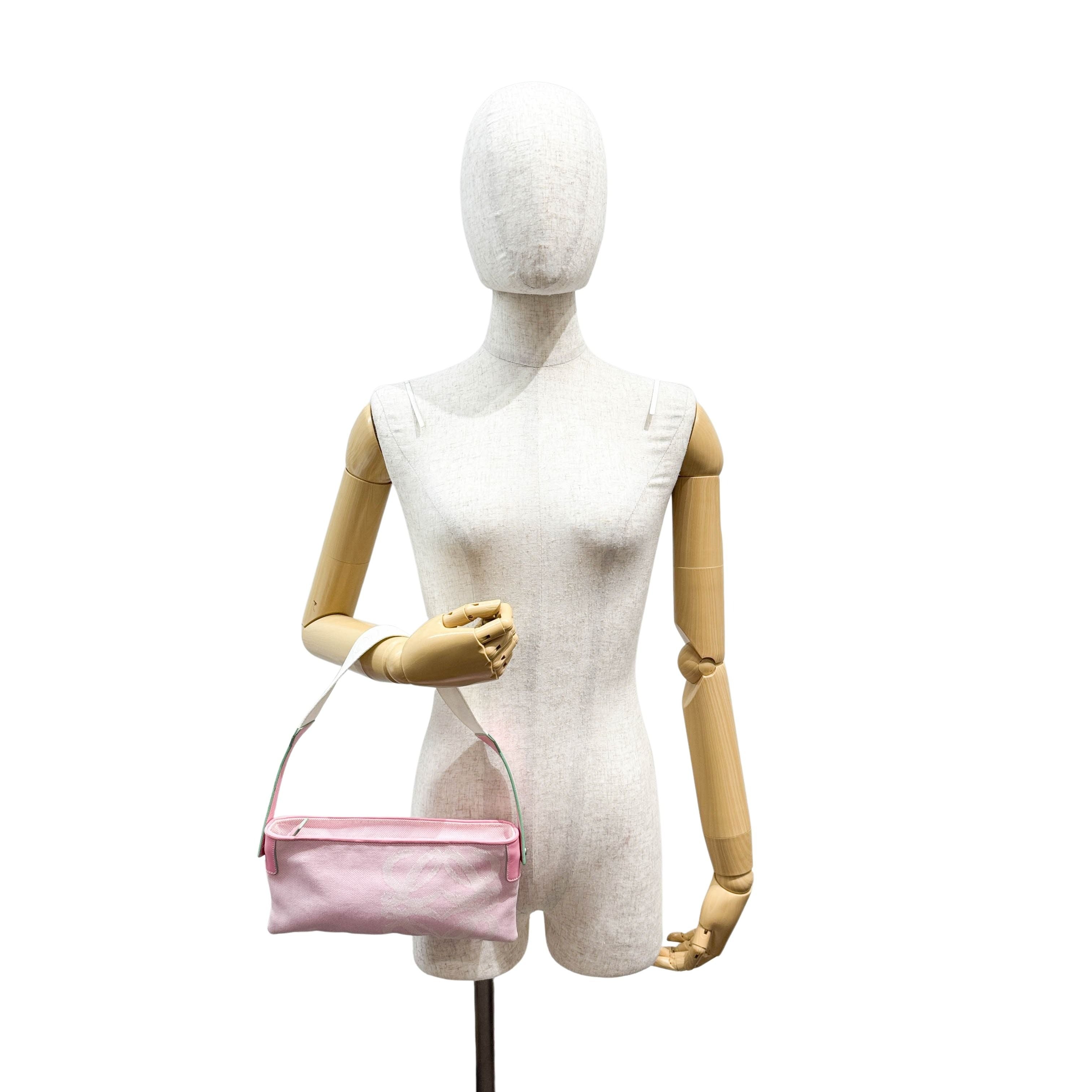 Anagram Pochette Pink Cotton Shoulder Bag