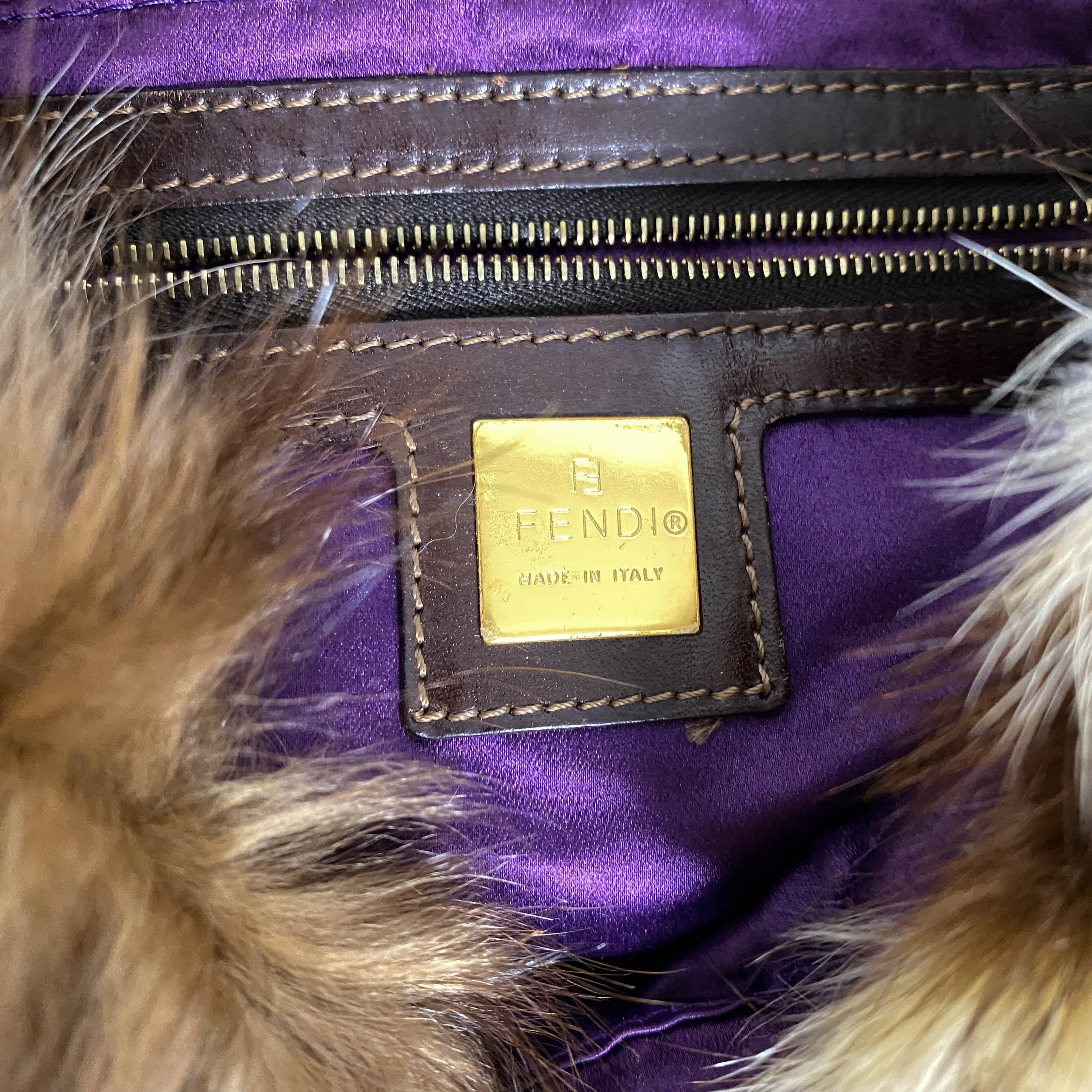 Mini Mamma Baguette Fur Shoulder Bag