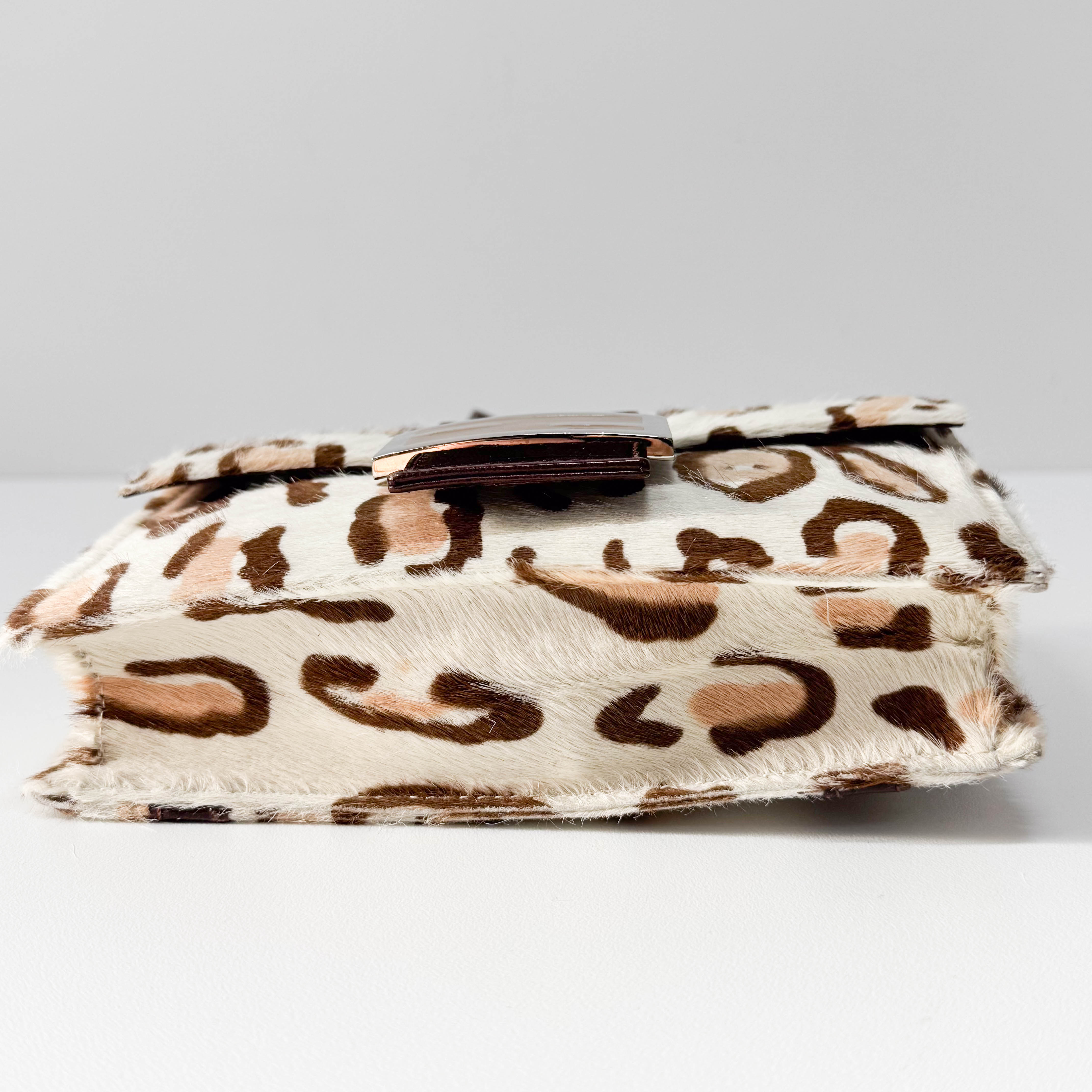 Brown Leopard Print Pony Hair Shoulder Bag