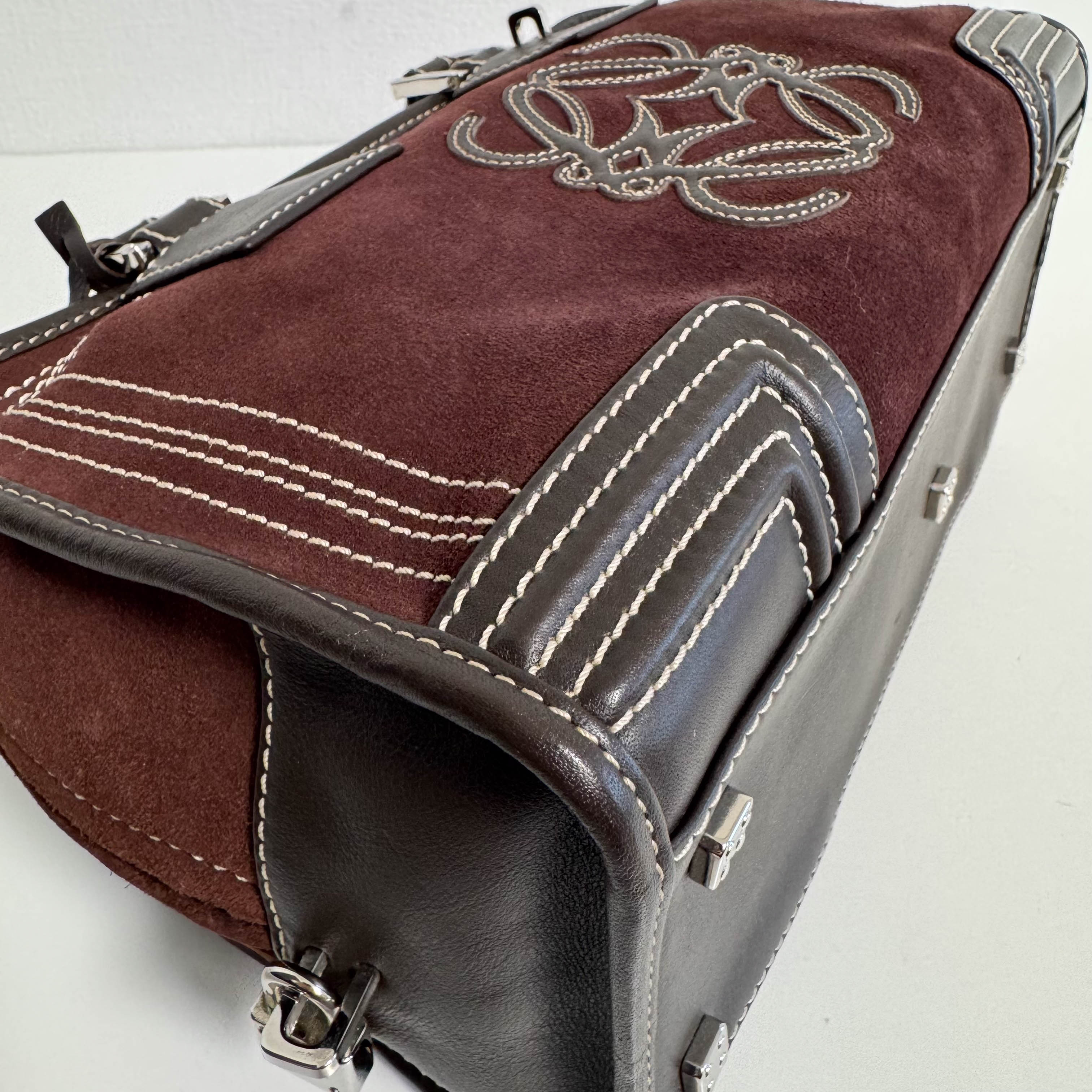 Amazona 28 Brown Suede Hand Bag