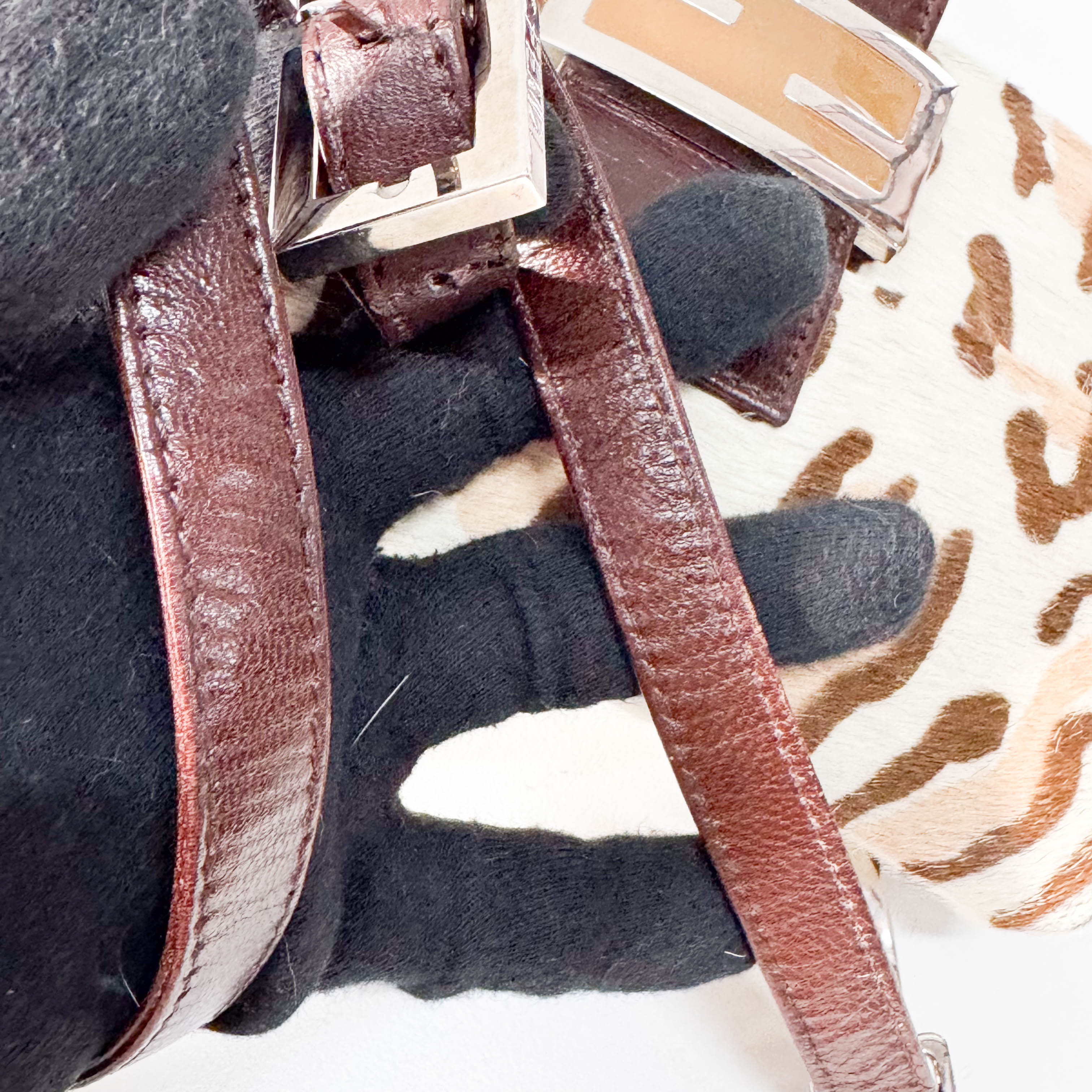 Brown Leopard Print Pony Hair Shoulder Bag