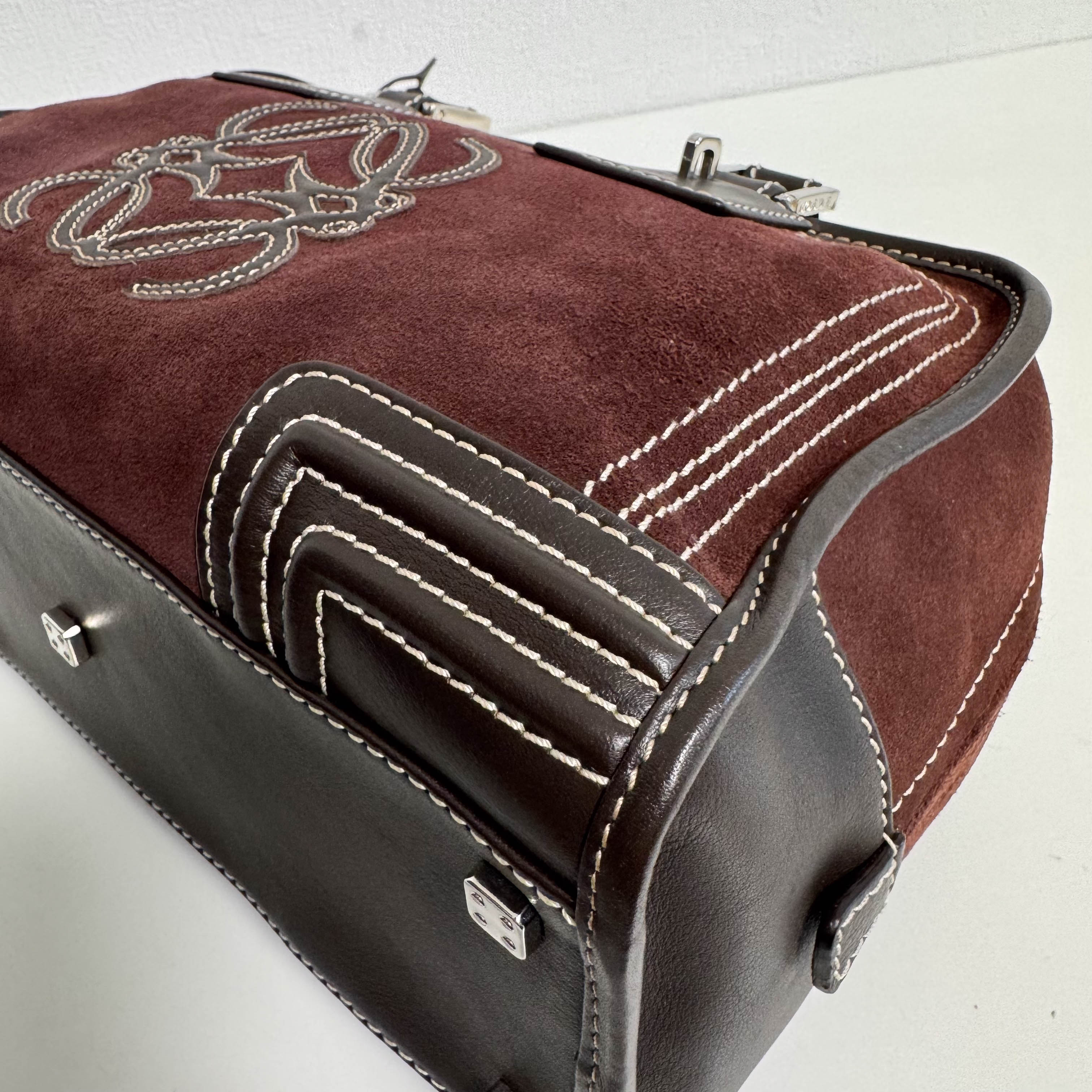 Amazona 28 Brown Suede Hand Bag