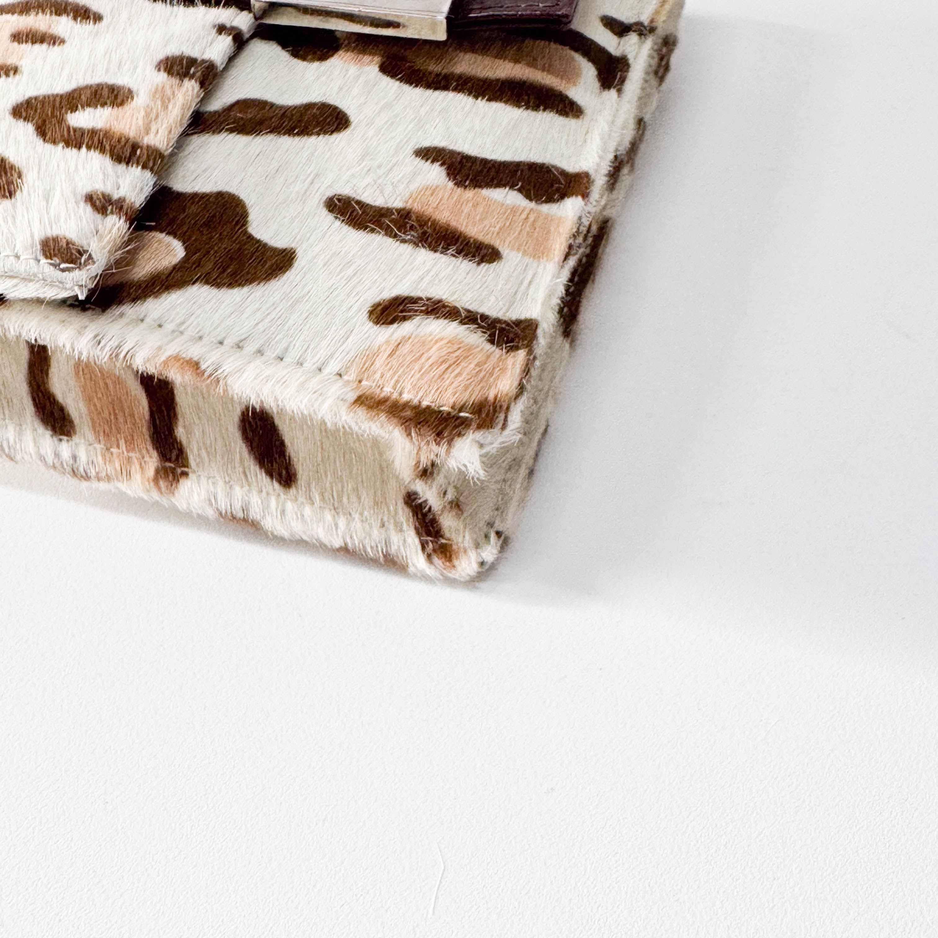 Brown Leopard Print Pony Hair Shoulder Bag