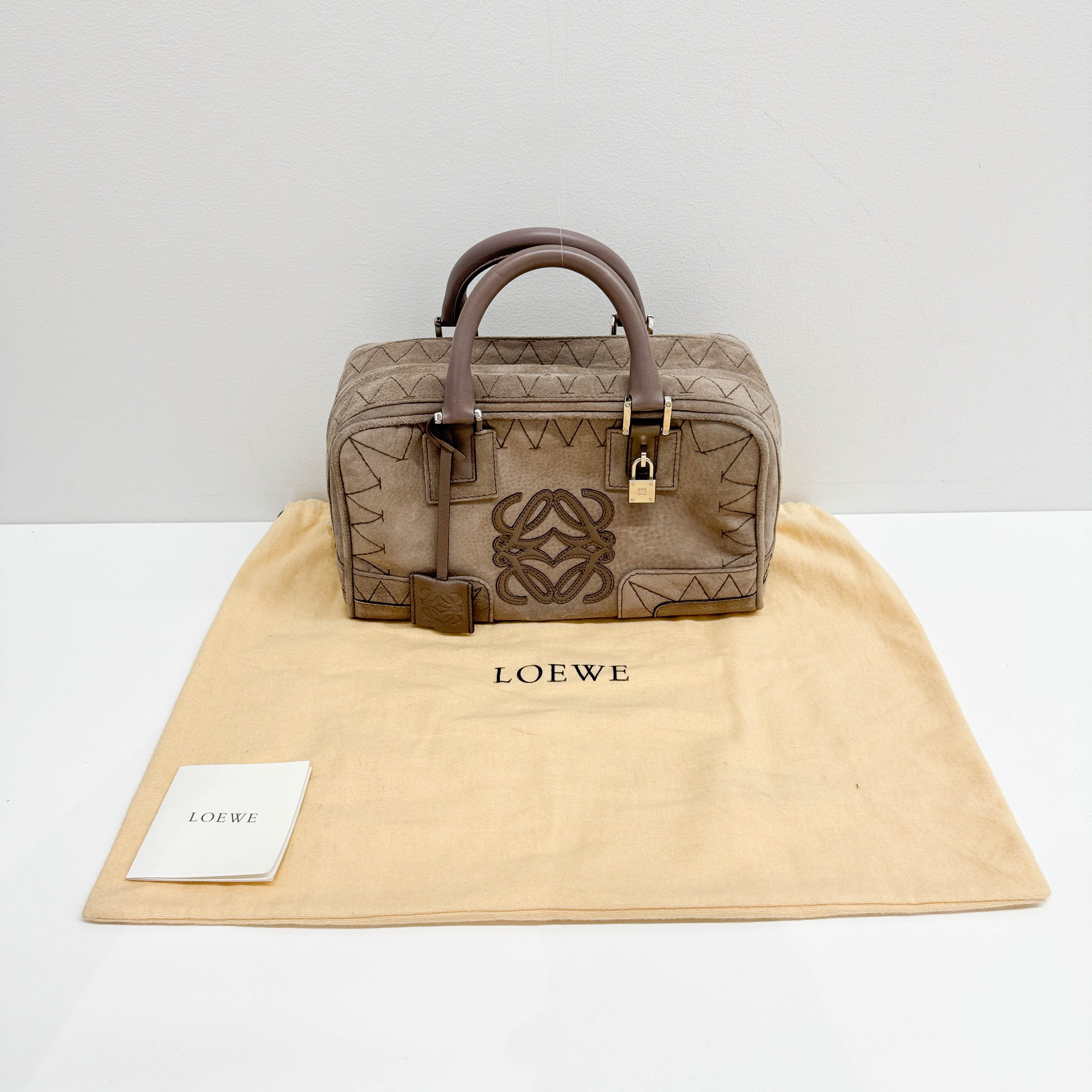 Amazona Tan Suede Hand Bag