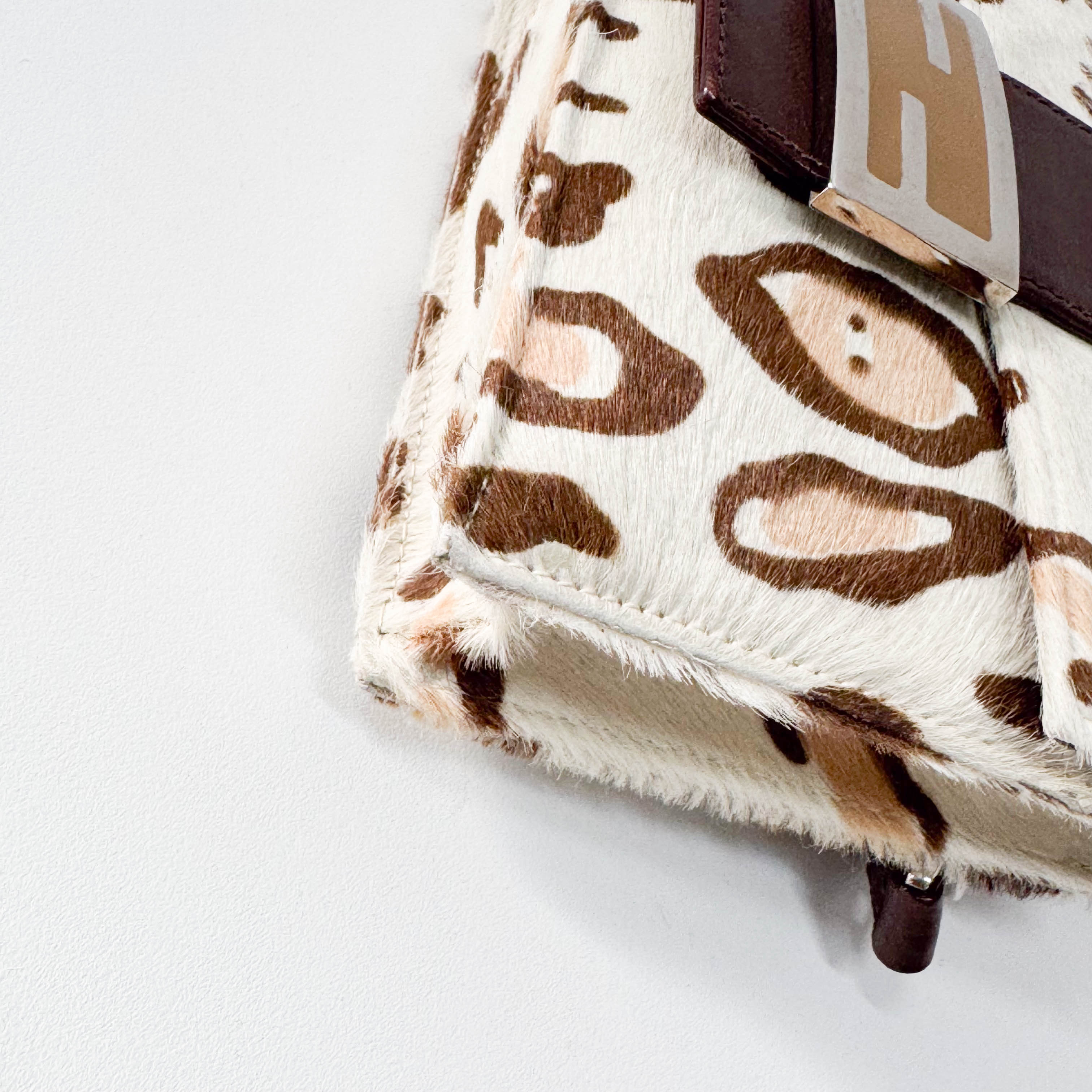 Brown Leopard Print Pony Hair Shoulder Bag