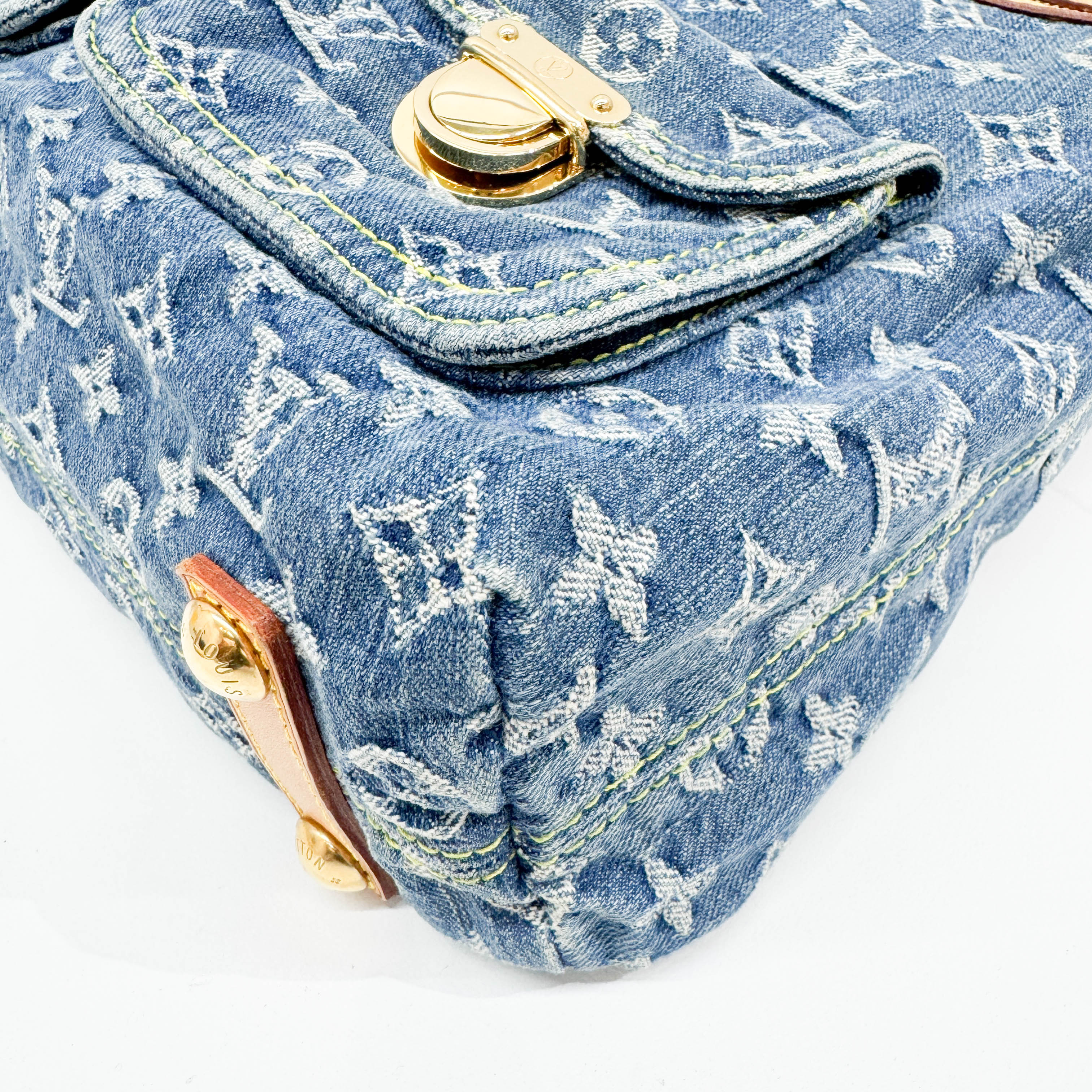 Baggy Blue Monogram Denim Tote Bag