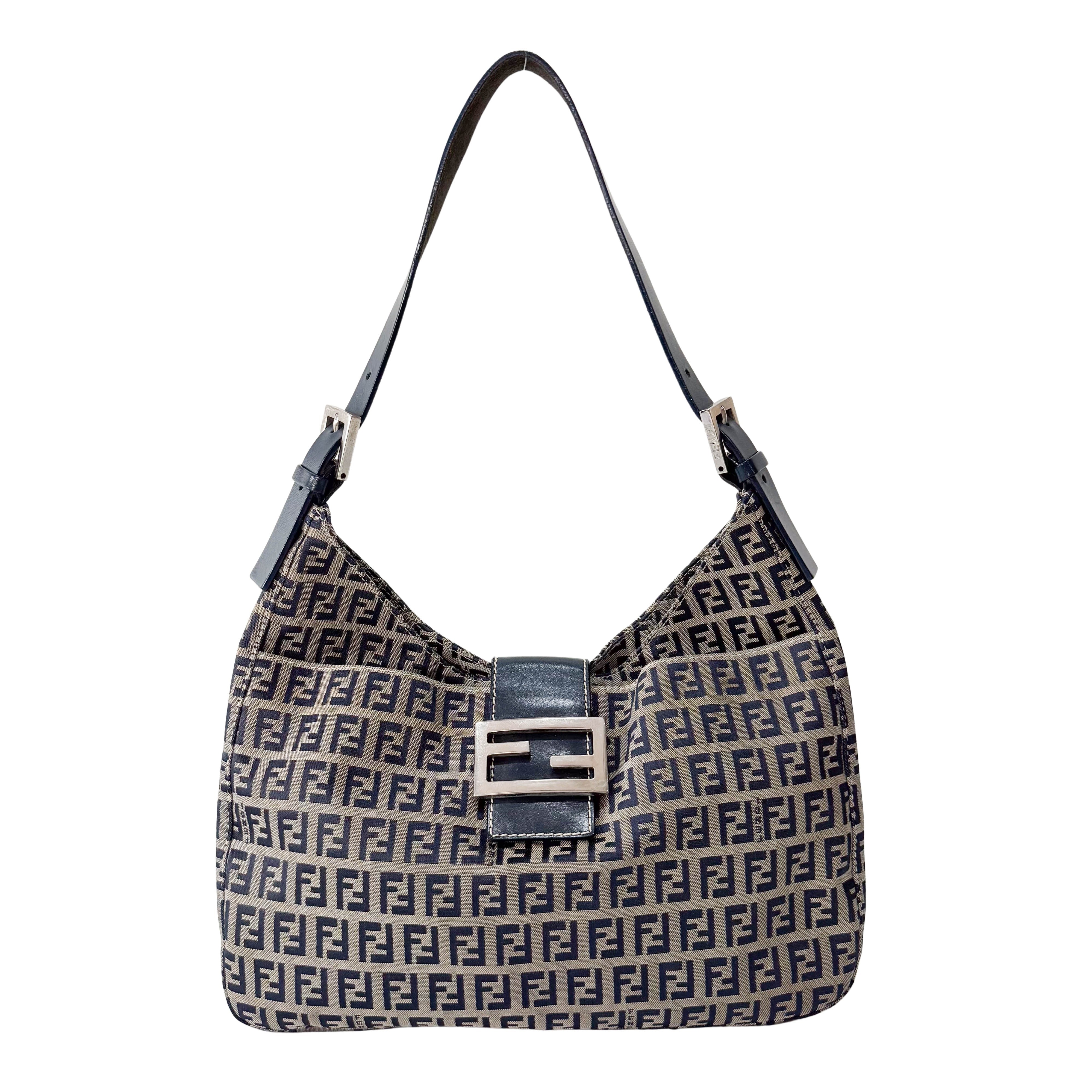 Zucchino Grey & Navy Canvas Shoulder Bag