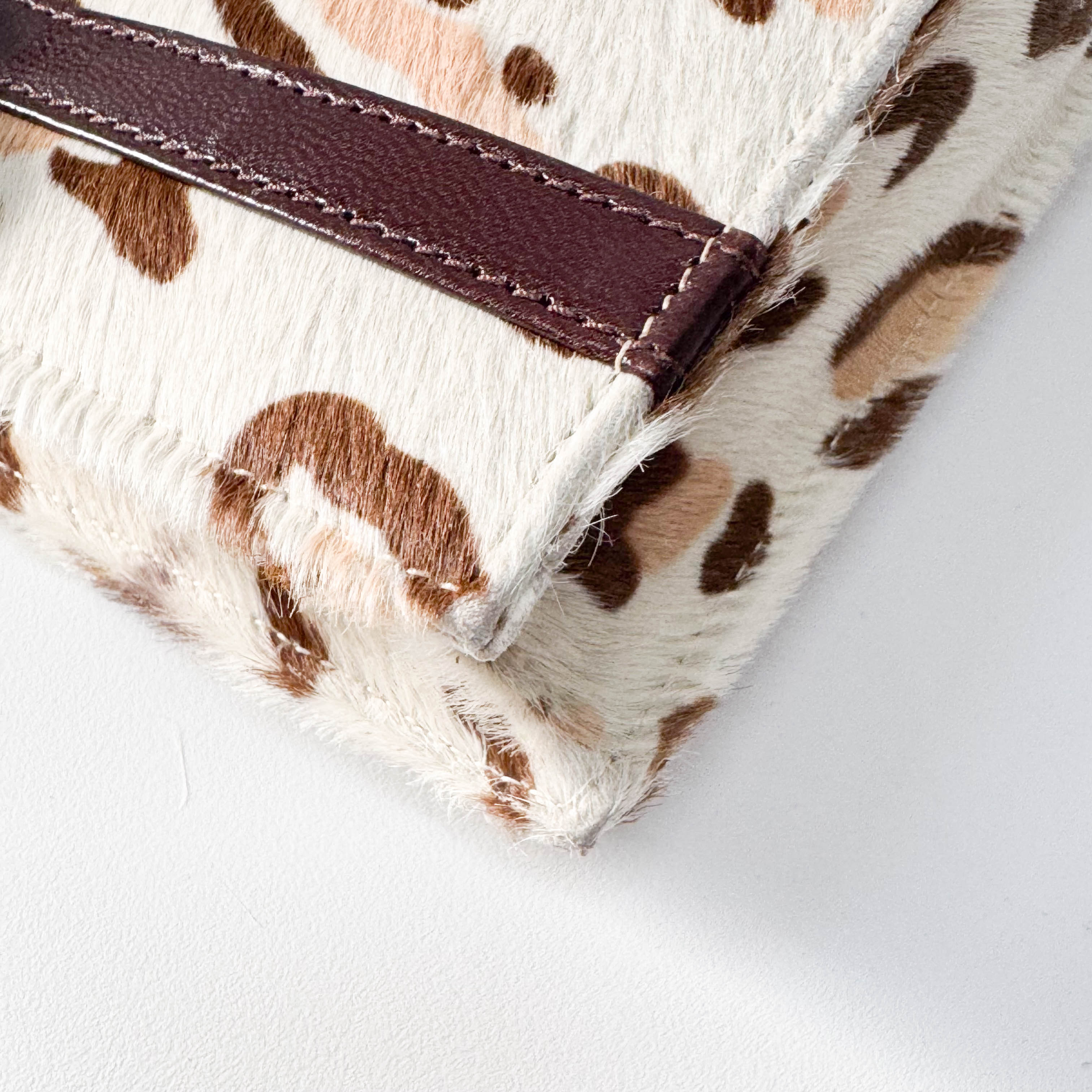 Brown Leopard Print Pony Hair Shoulder Bag