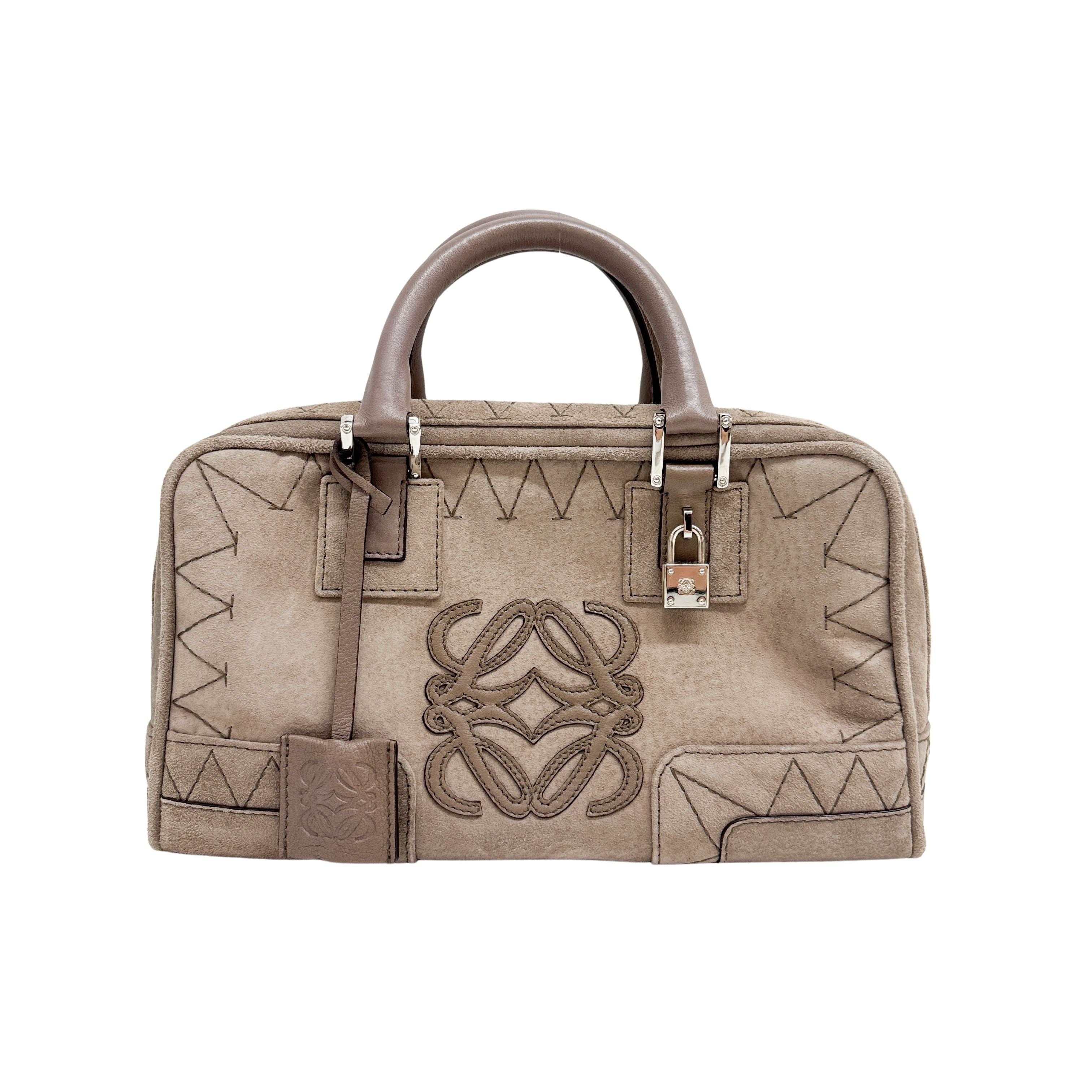 Amazona Tan Suede Hand Bag