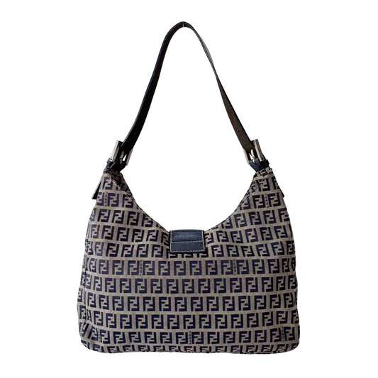 Zucchino Grey & Navy Canvas Shoulder Bag