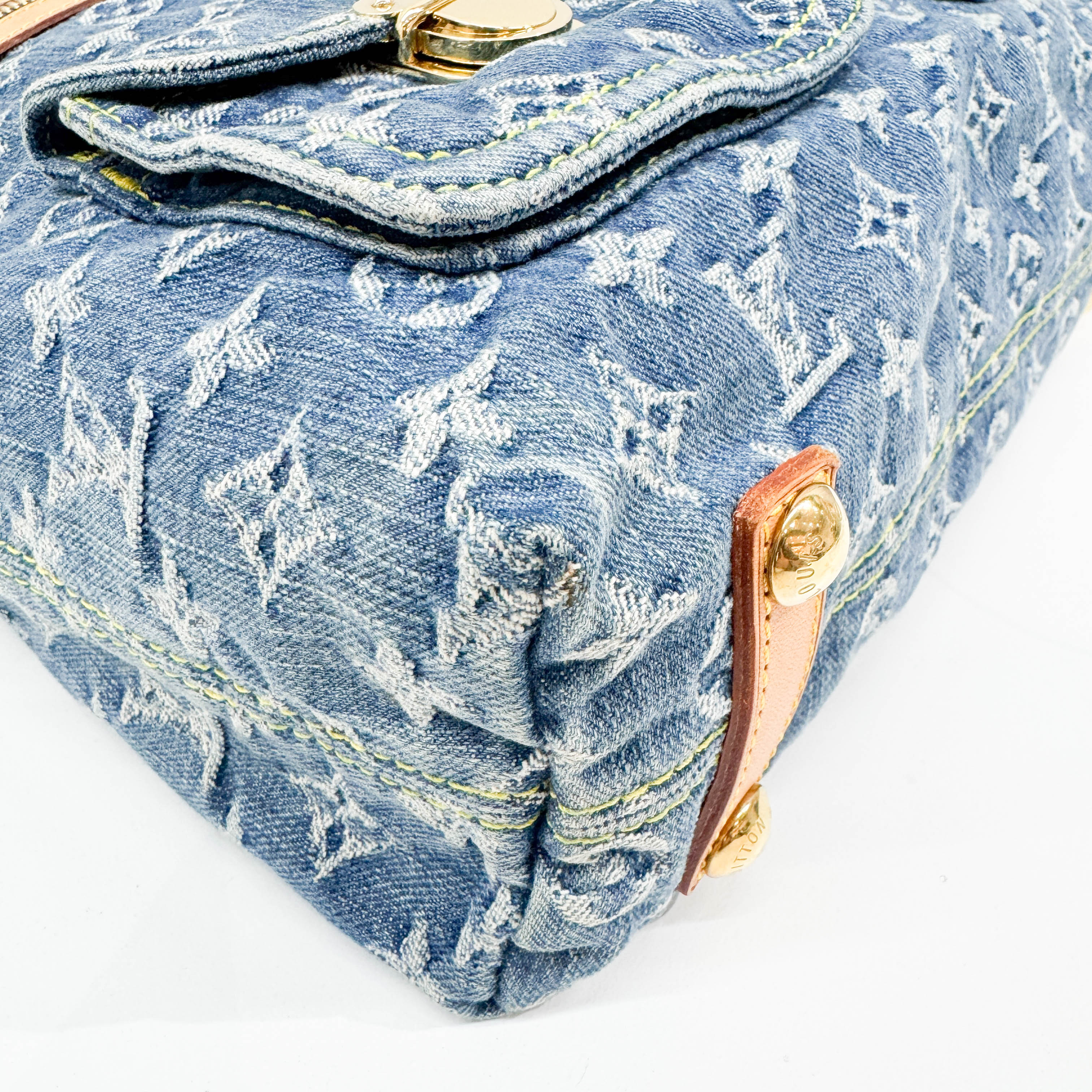 Baggy Blue Monogram Denim Tote Bag