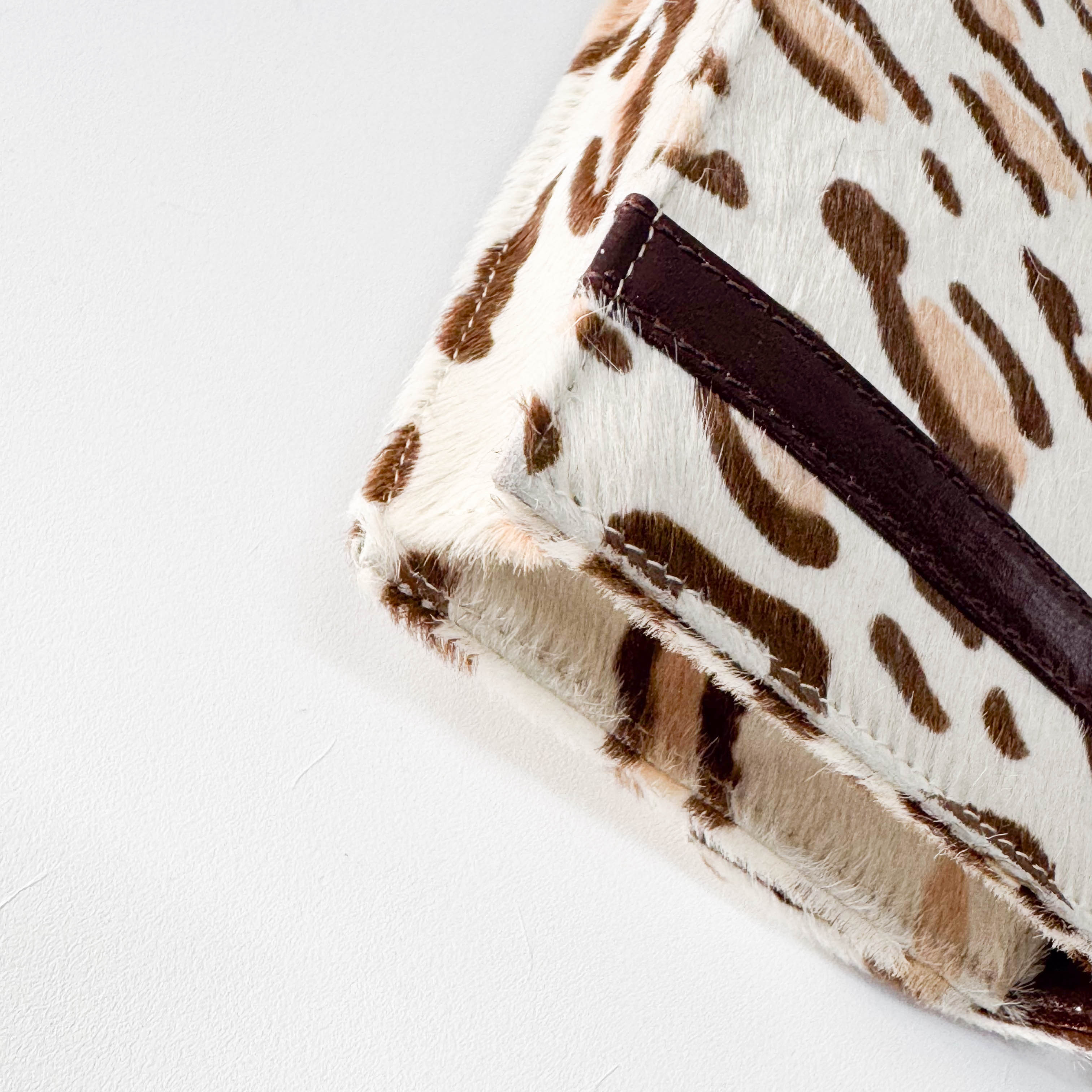 Brown Leopard Print Pony Hair Shoulder Bag