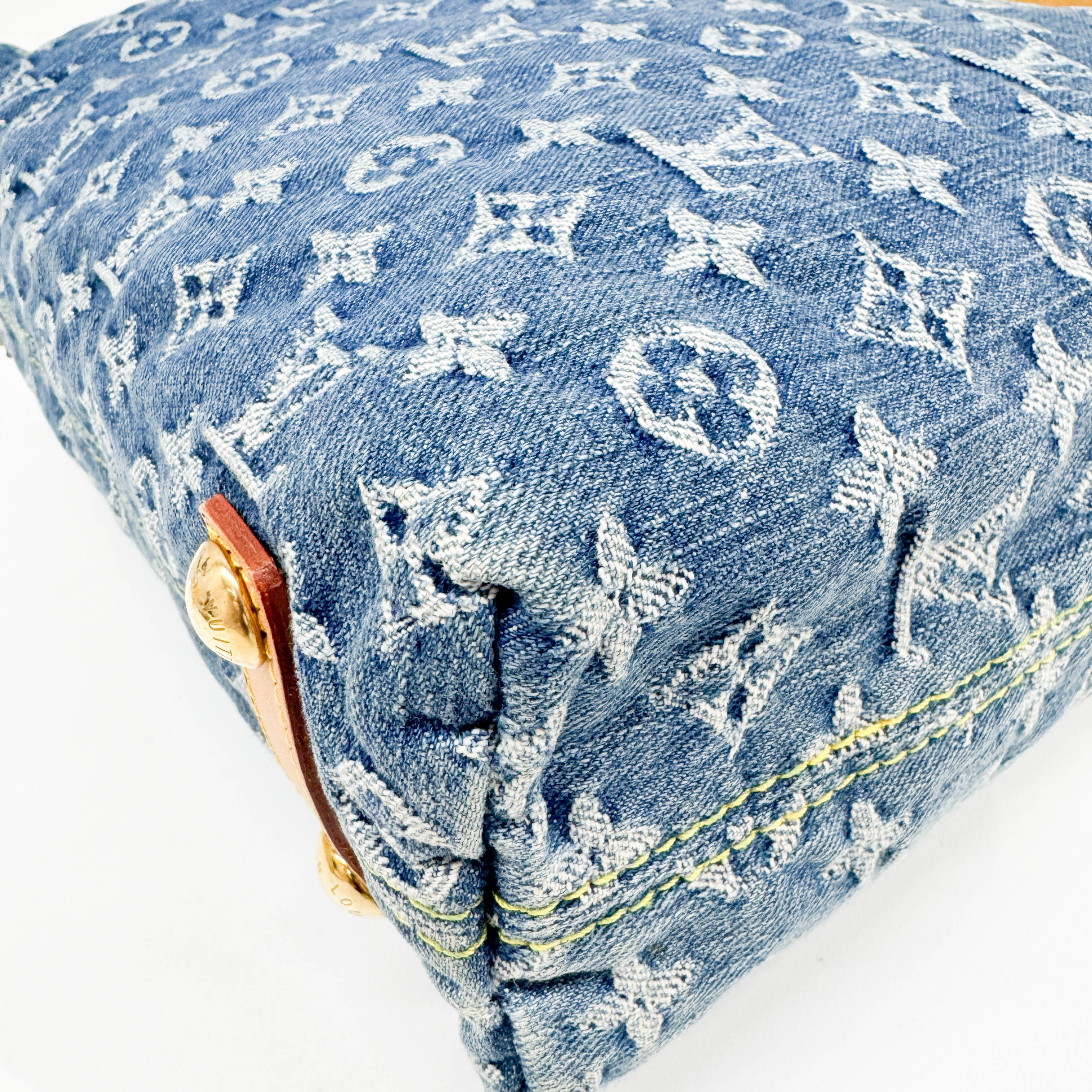 Baggy Blue Monogram Denim Tote Bag