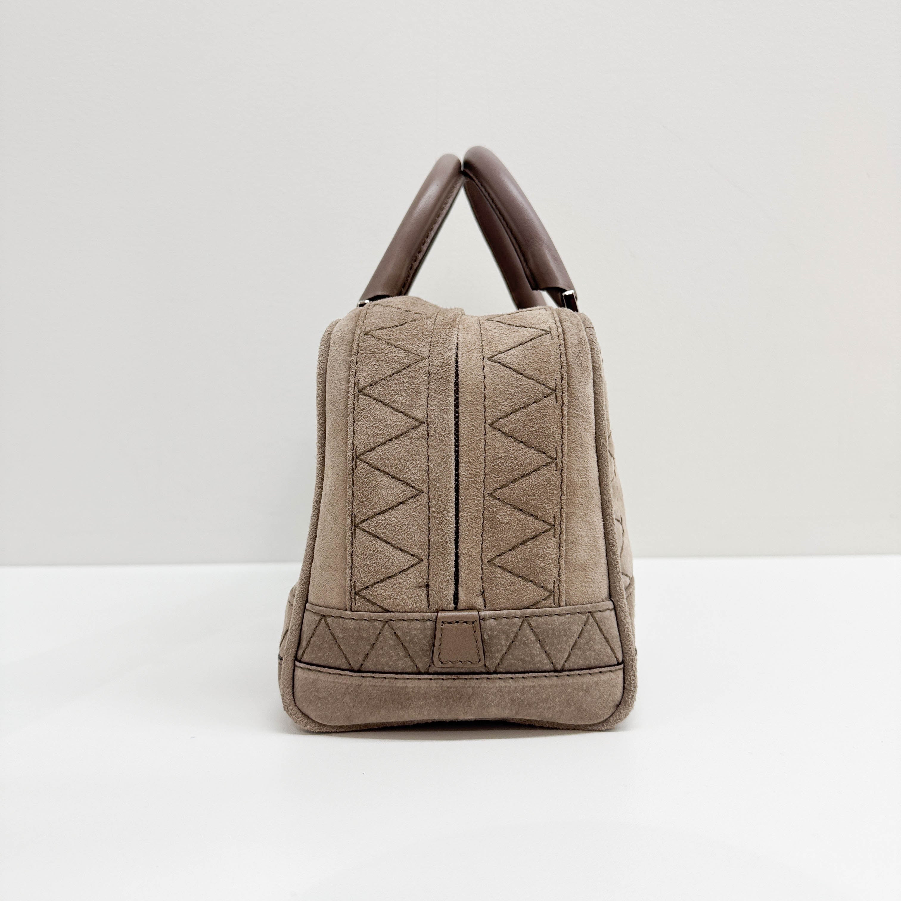 Amazona Tan Suede Hand Bag