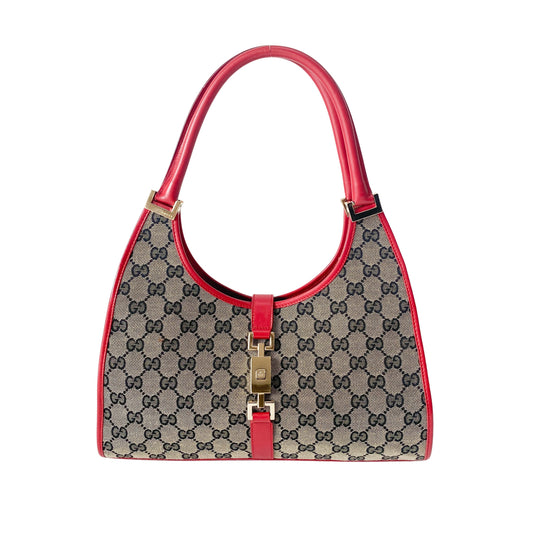 Jackie Small GG Canvas Beige / Red Handbag