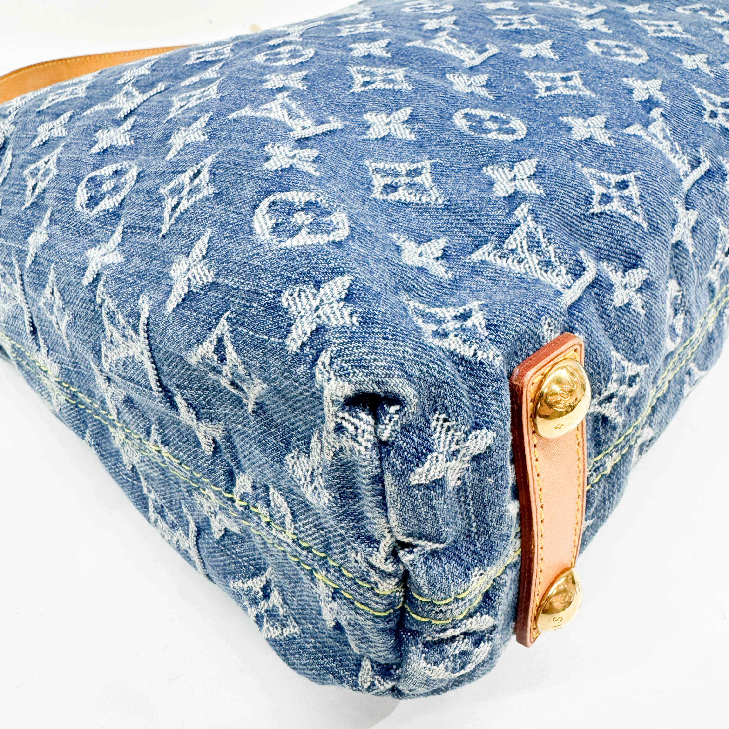 Baggy Blue Monogram Denim Tote Bag