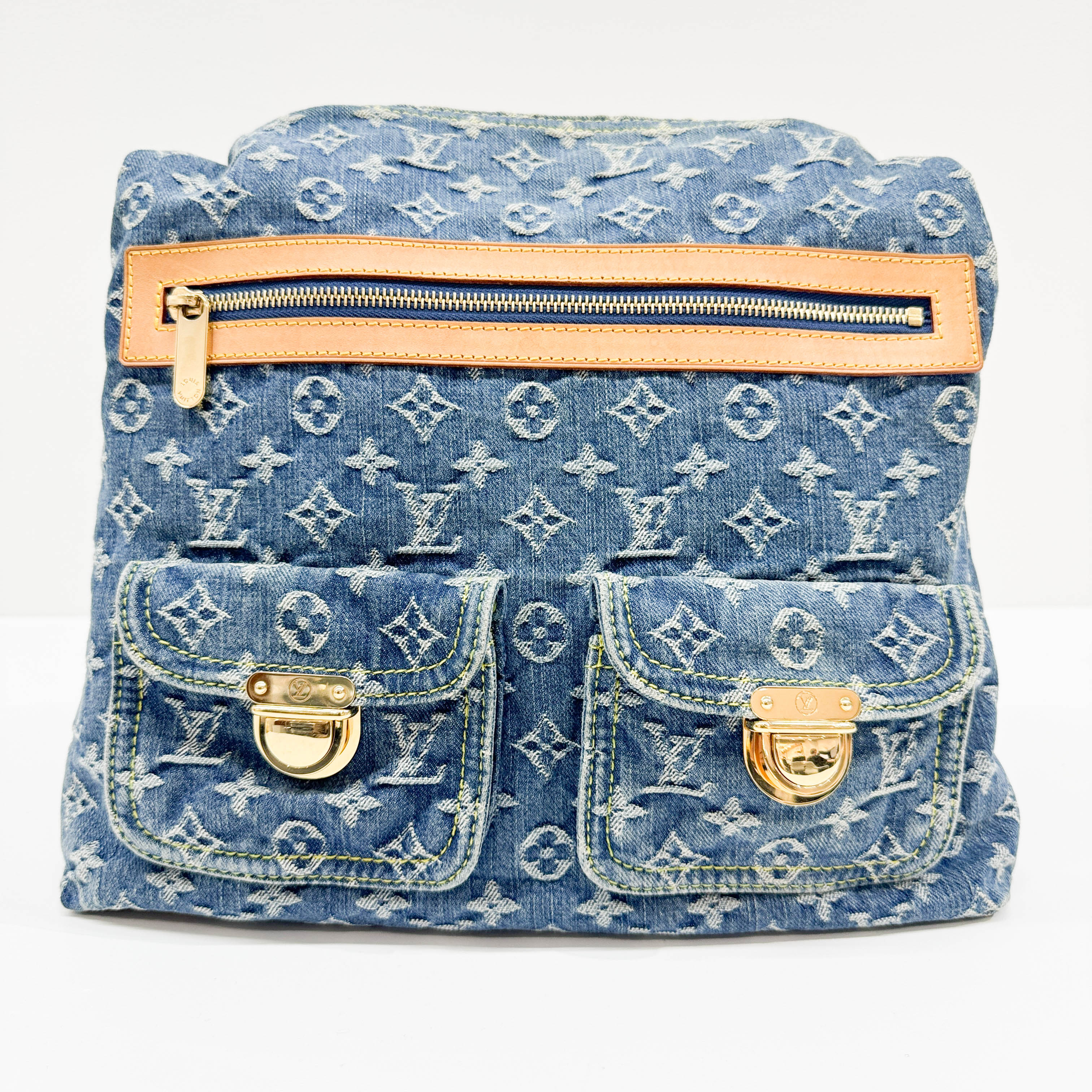 Baggy Blue Monogram Denim Tote Bag