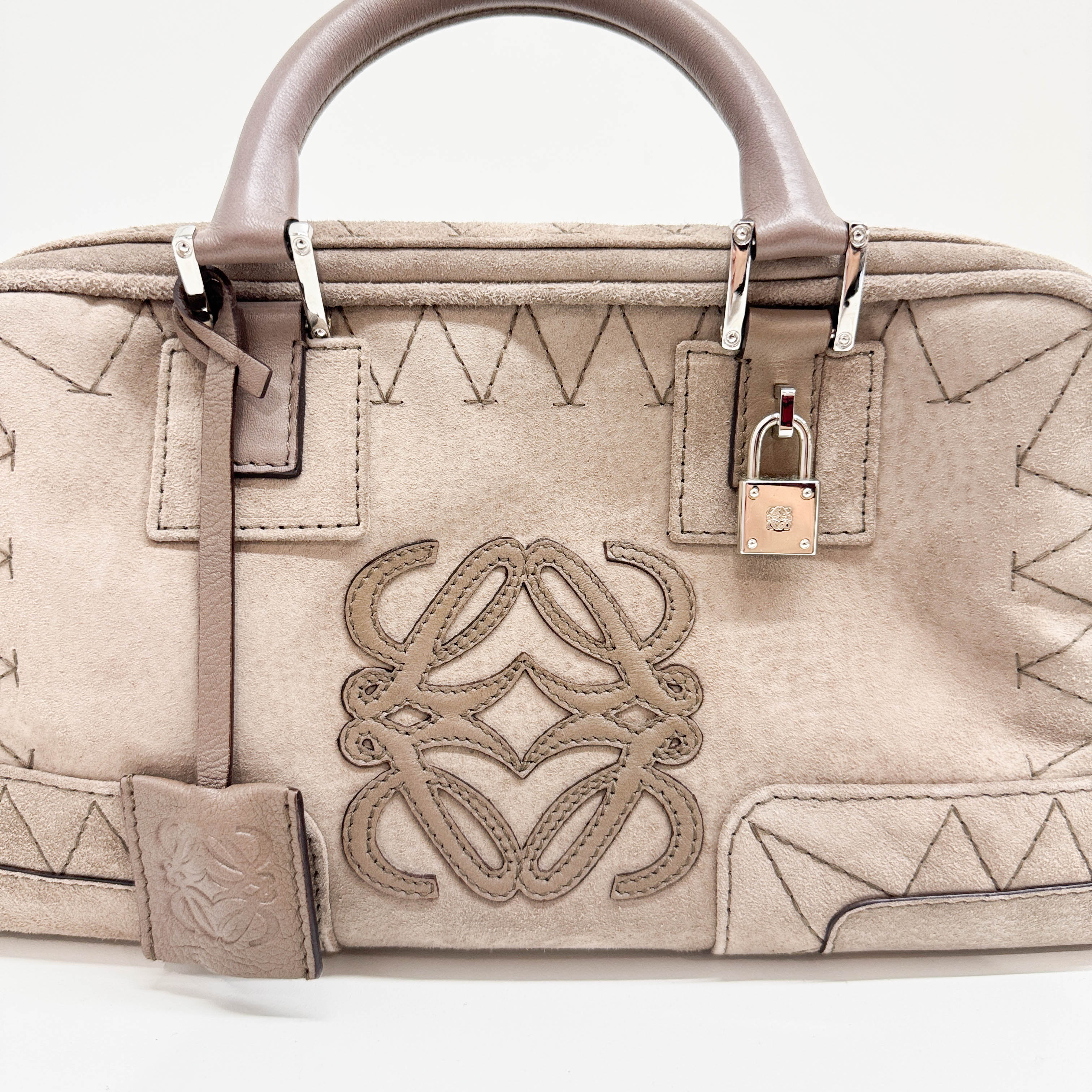 Amazona Tan Suede Hand Bag