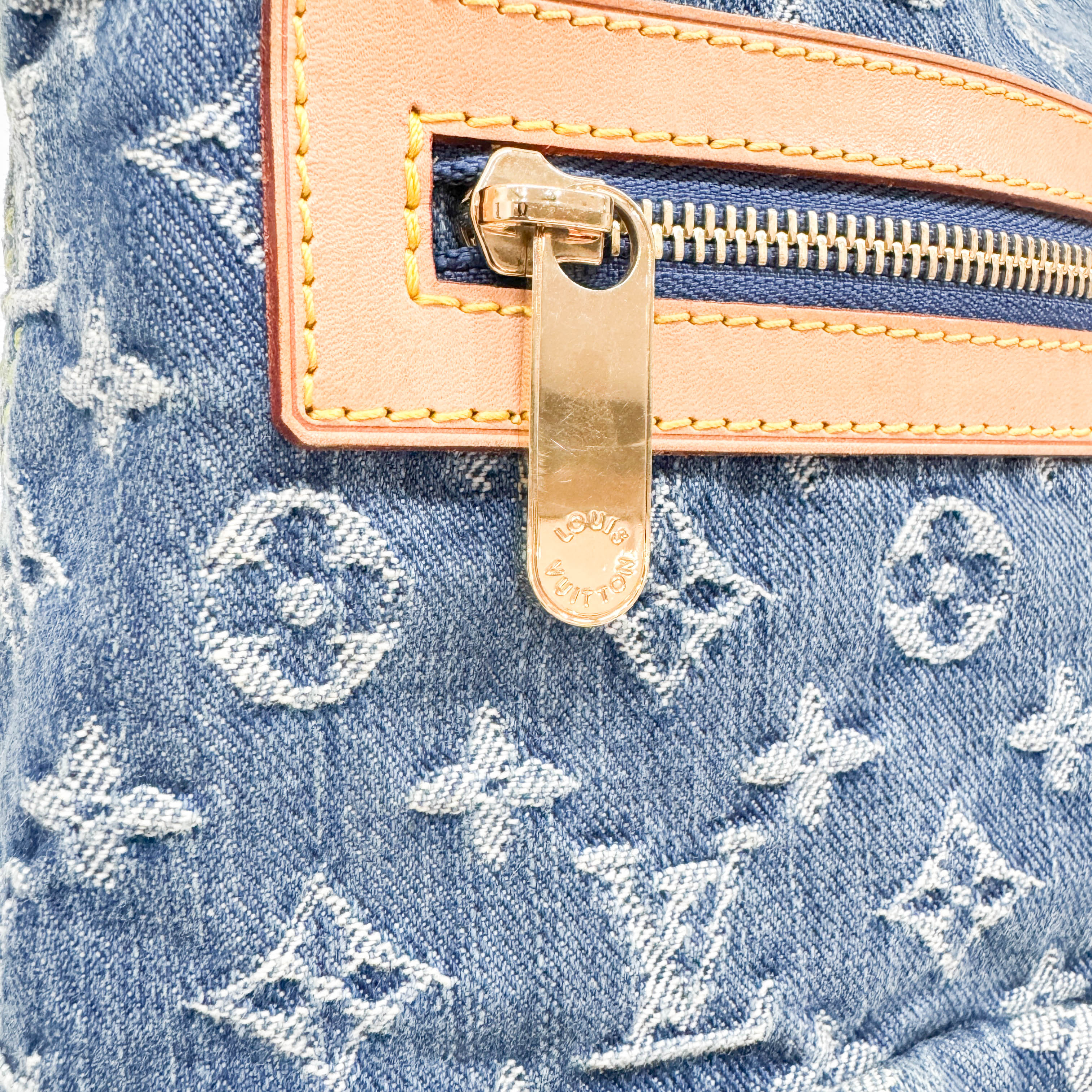 Baggy Blue Monogram Denim Tote Bag