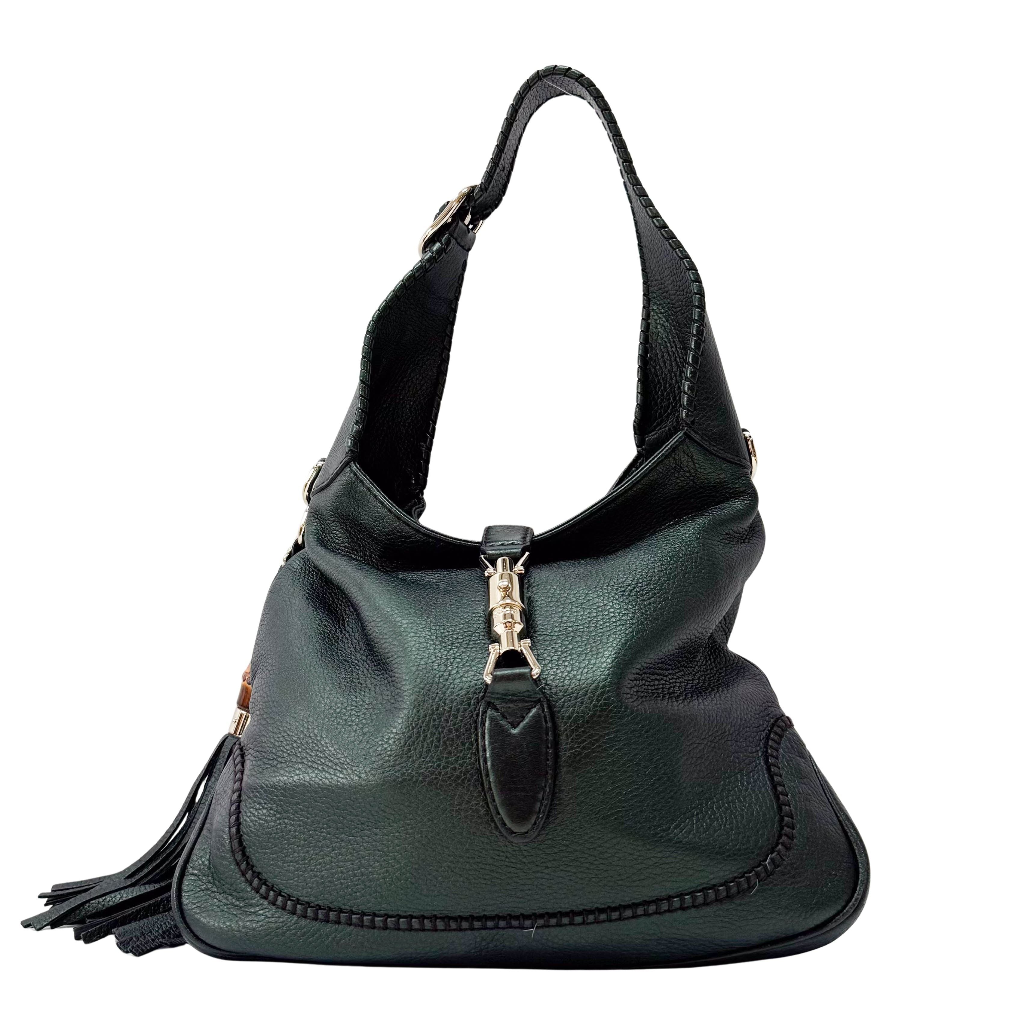 New Jackie Green Leather Shoulder Bag