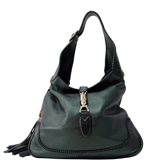 New Jackie Green Leather Shoulder Bag