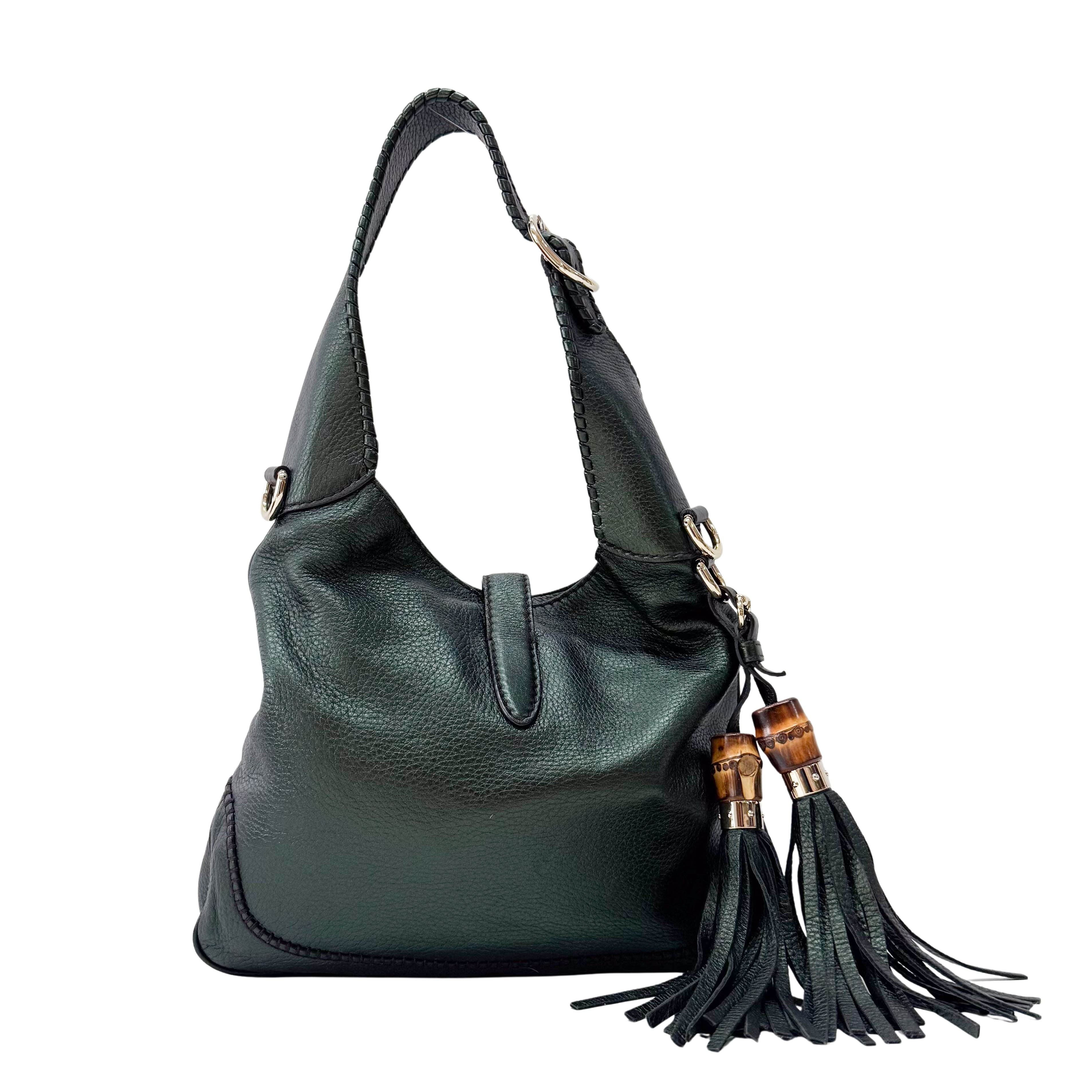 New Jackie Green Leather Shoulder Bag
