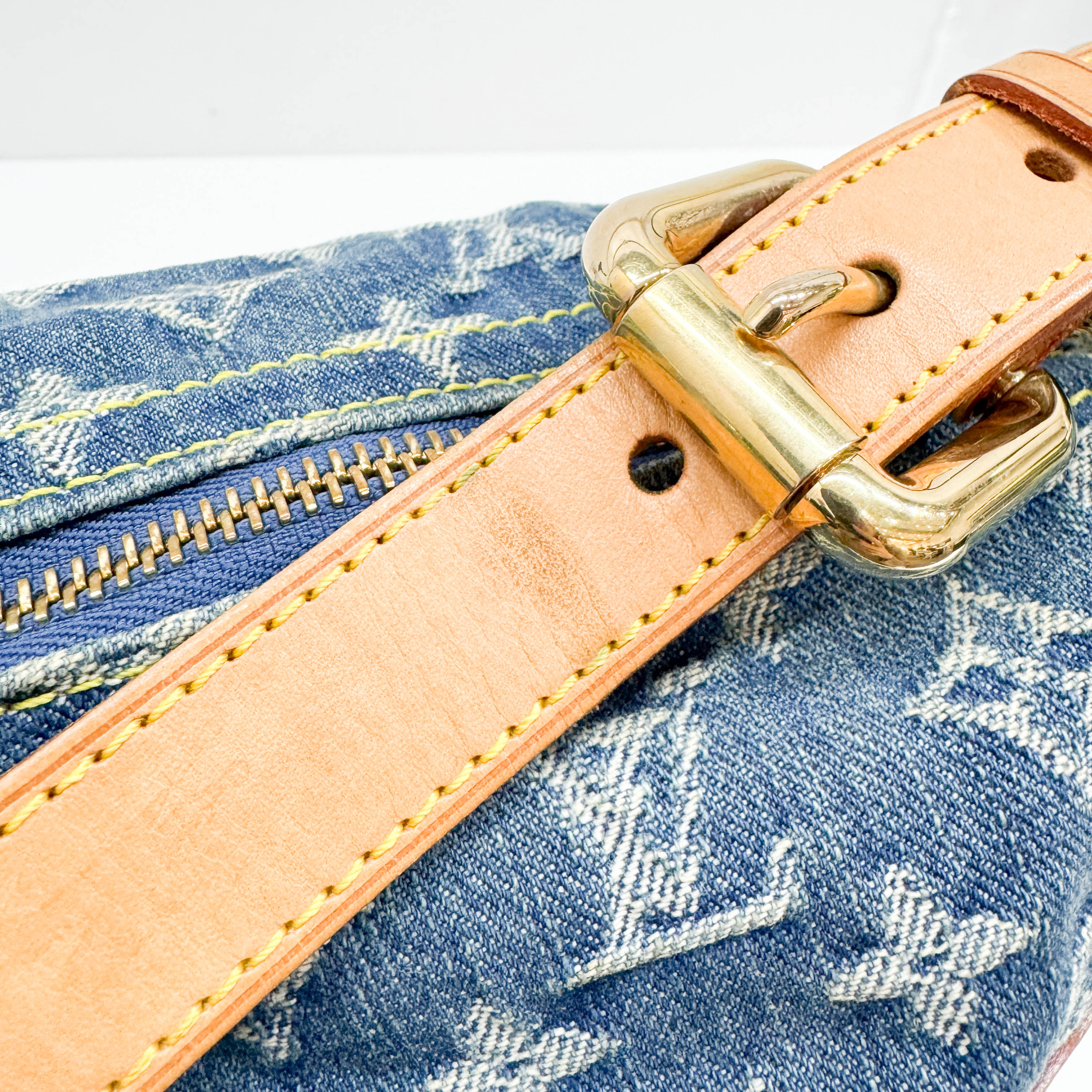 Baggy Blue Monogram Denim Tote Bag